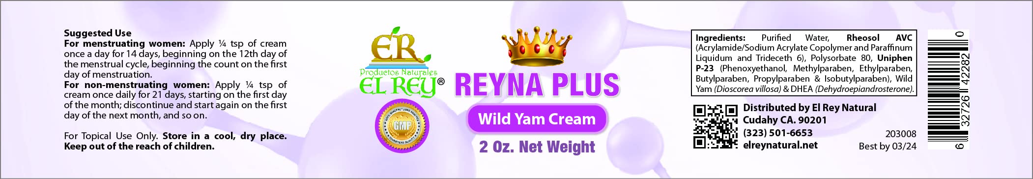 Productos Naturales El Rey Reyna Plus - Wild Yam Cream (Women´s Hormone Support) - AB Mystery