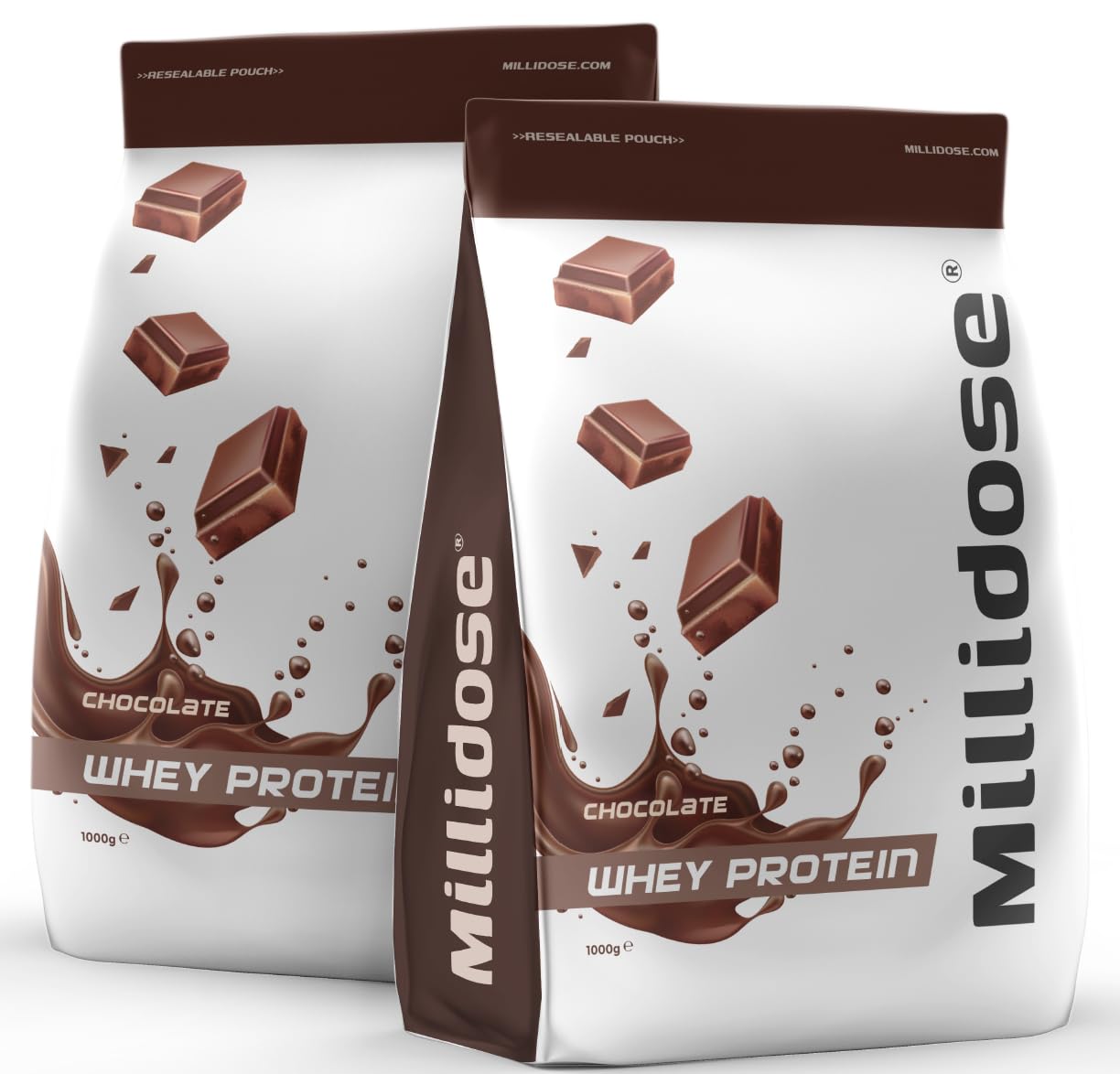 Millidose Chocolate Whey Protein Powder - 1kg of High-Protein Blend with 36g per Serving Generic