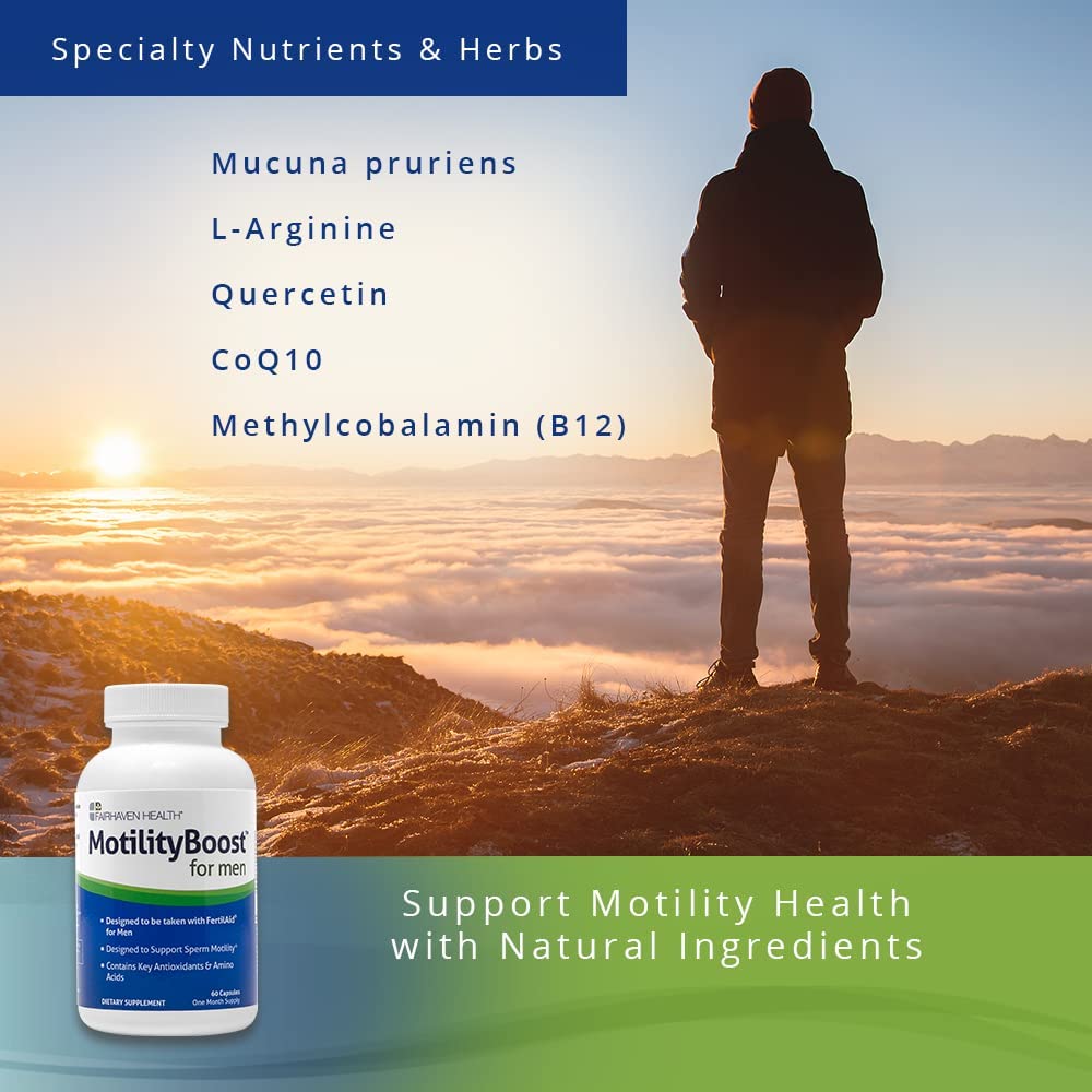 MotilityBoost for Men, Male Fertility Supplement – For Motile Strength - Prenatal For Him, Includes Fairhaven Health
