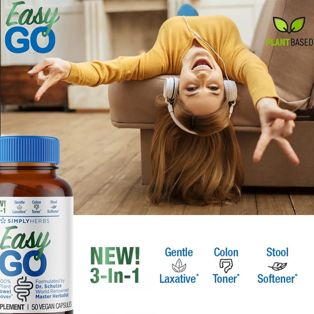 Dr. Schulze's Easy GO Bowel Mover - Formulated Gentle Laxative, Colon Toner & Stool - AB Mystery