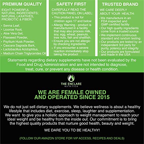 THE ENCLARE NUTRITION Colon Cleanser Detox. Premium 15 Day Fast-Acting Diet Pills - AB Mystery