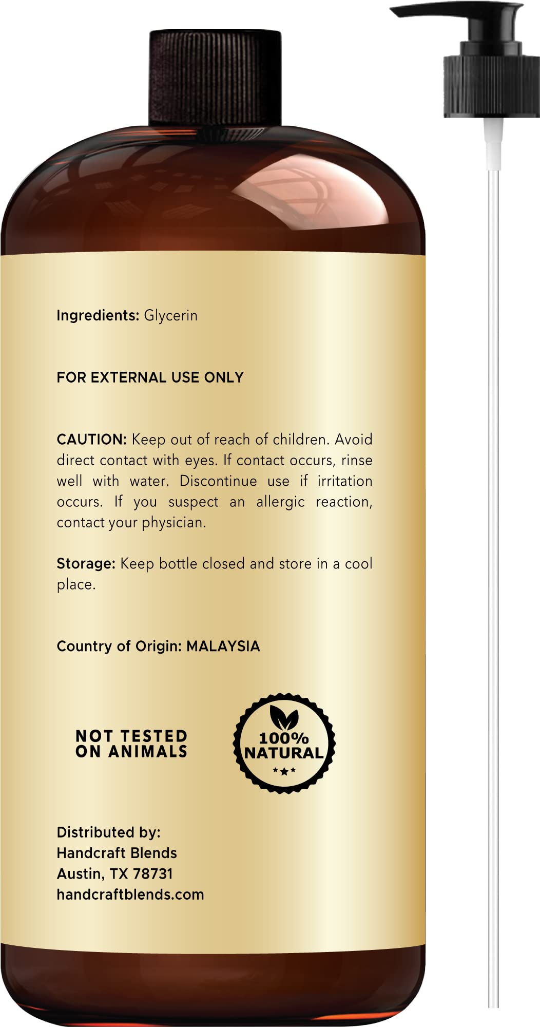 Handcraft Blends Vegetable Glycerin for Skin and Hair 28 oz - Pure Vegetable Glycerin Liquid - AB Mystery