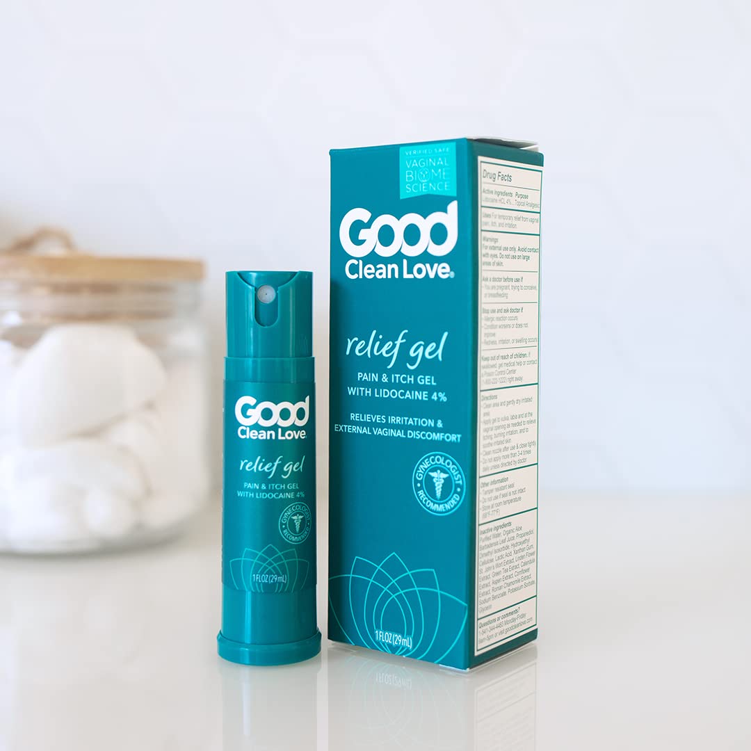 Good Clean Love Relief Gel Pain & Itch with Lidocaine 4%, Fast-Acting Relief from Pain, Itch, and Irritation - AB Mystery