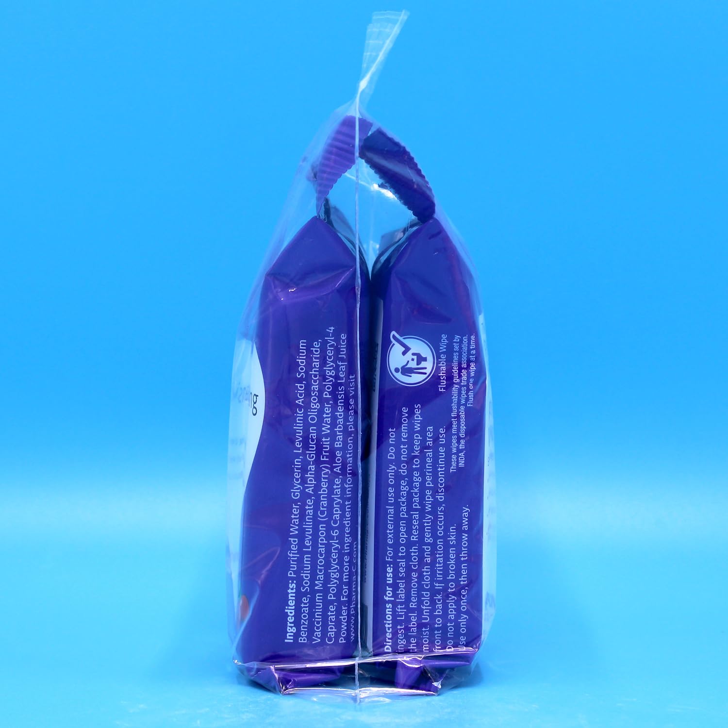 The Pharma-C Company Personal Cleansing Wipes [2 packs of 20 wipes] - Enriched with Cranberry & Aloe Vera - AB Mystery