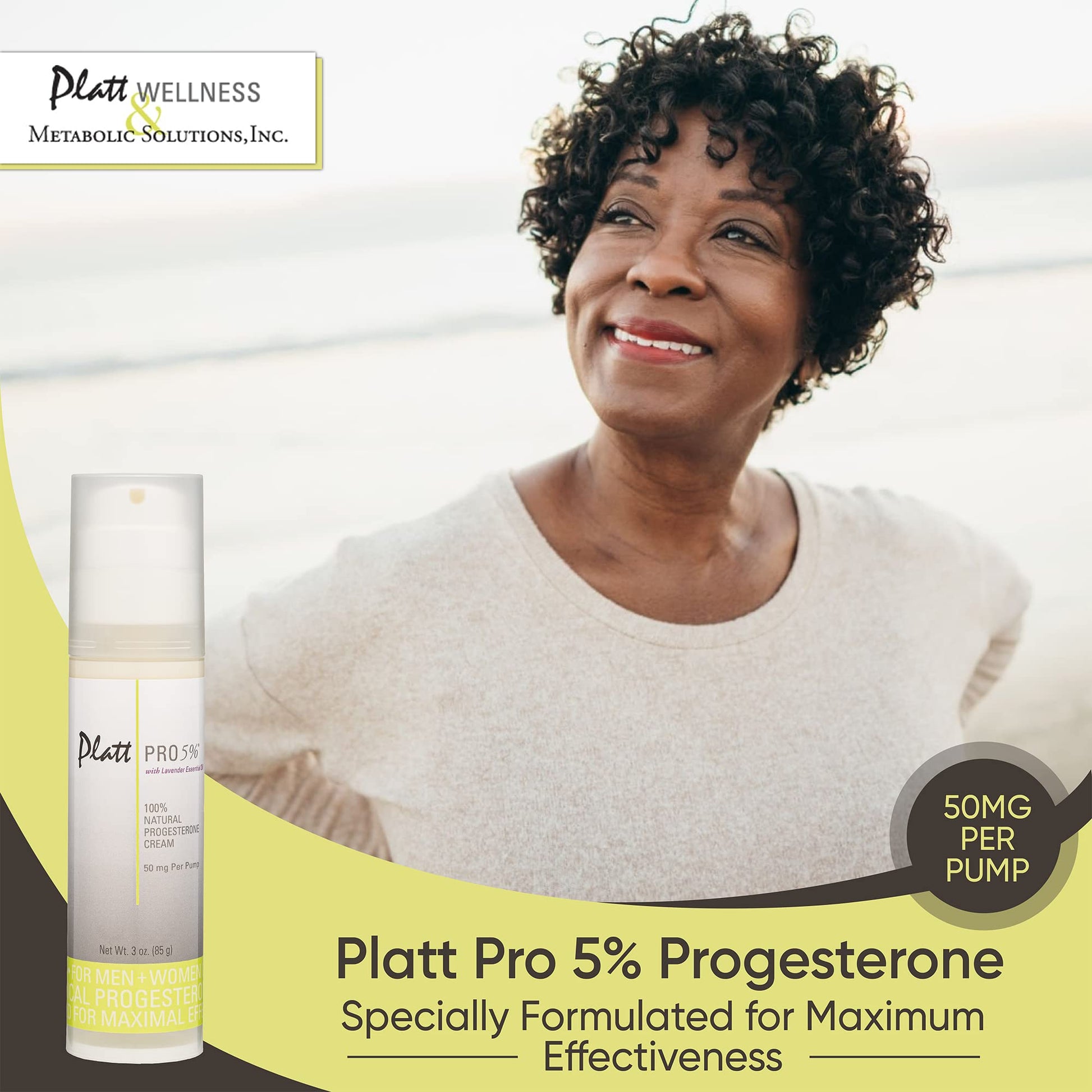 Platt PRO 5% Dr. Platt's All Natural & Bio-Identical Progesterone Cream 50mg Strength - AB Mystery