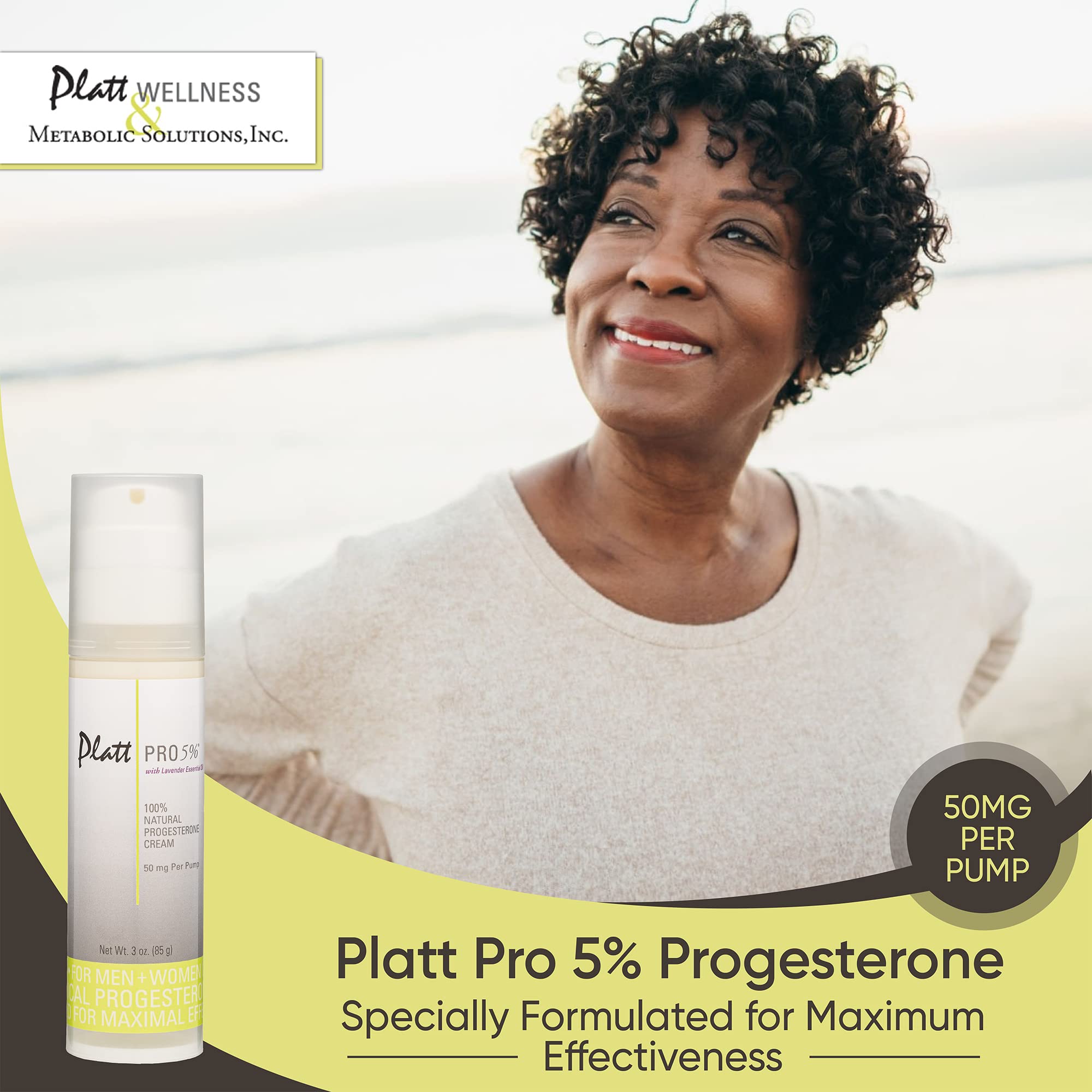 Platt PRO 5% Dr. Platt's All Natural & Bio-Identical Progesterone Cream 50mg Strength - AB Mystery