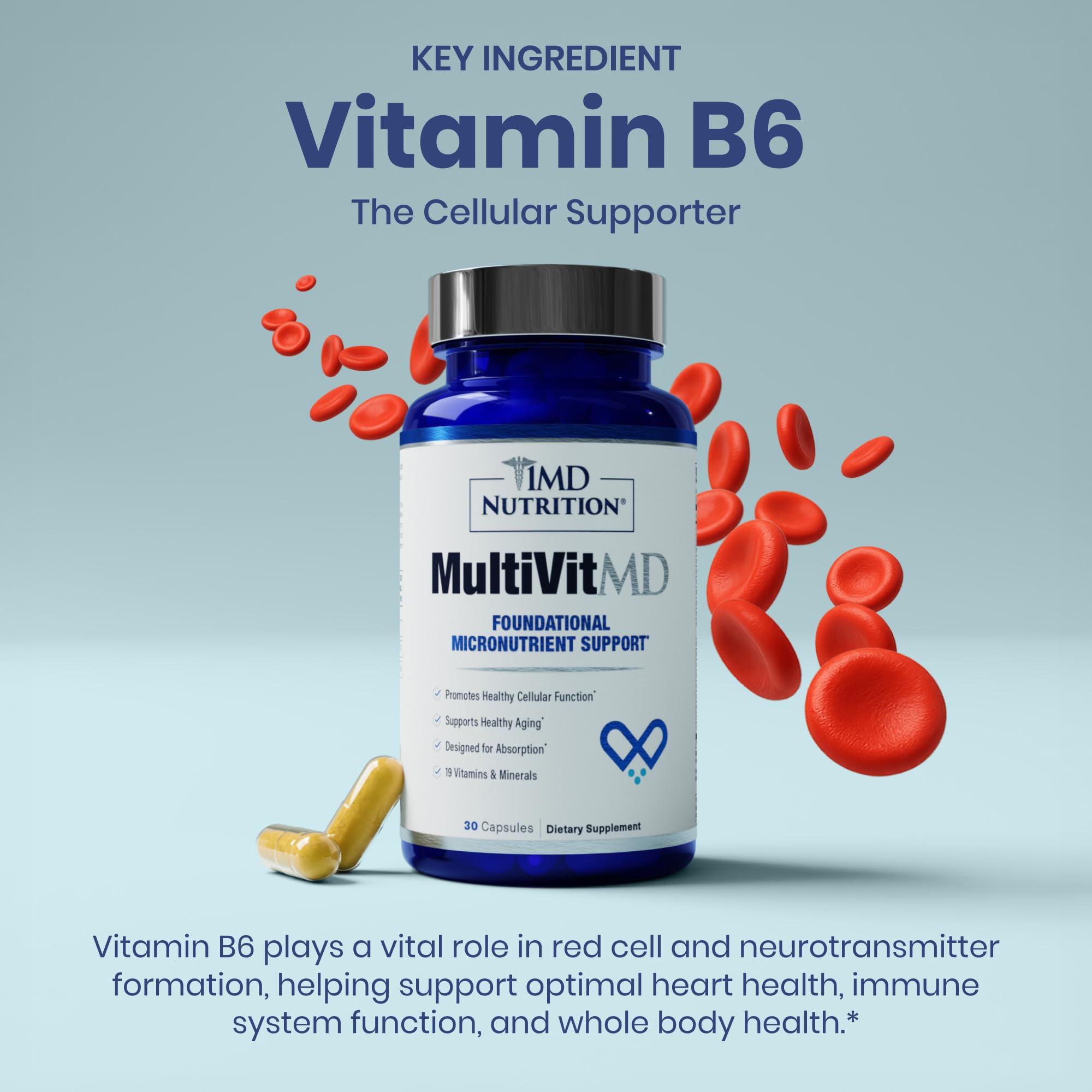 1MD Nutrition MultiVitMD Daily Multivitamin – 19 Essential Vitamins & Minerals for Adults Over 55 | Supports Healthy Aging, Heart, Brain, Bone, & Immune Health | - AB Mystery