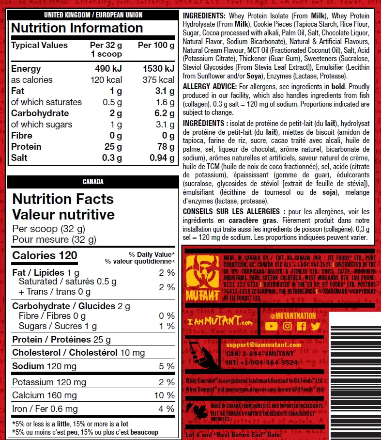 MUTANT ISO Surge – Pure whey Protein Isolate Powder, Low carb, Low Fat, Digestive Enzyme Boosted Mutant