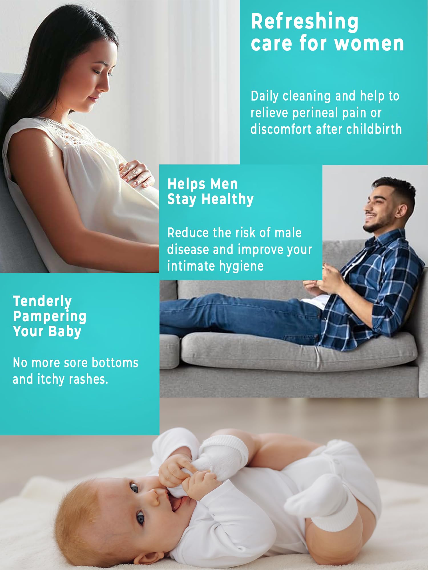 Peri Bottle , Squeeze-Free Portable Bidet for Postpartum Essentials, Peri Bottles for Feminine Hygiene - AB Mystery