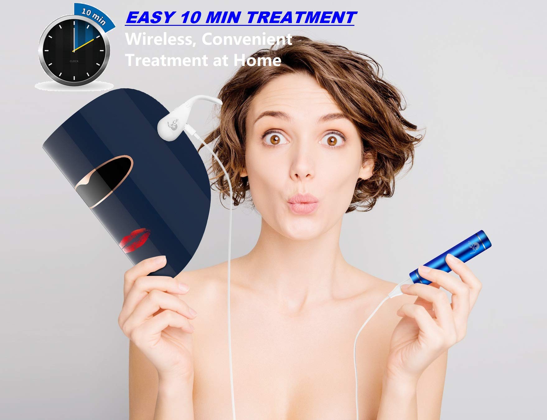 Lyte Wireless LED Light Therapy Mask Red Blue Amber 3 Color Light Weight| Includes Power - AB Mystery