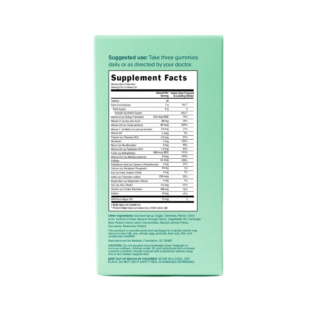 NATALIST Daily Immune Preconception & Pregnancy Gummy Bundle Prenatal Gummies 90 Count NATALIST
