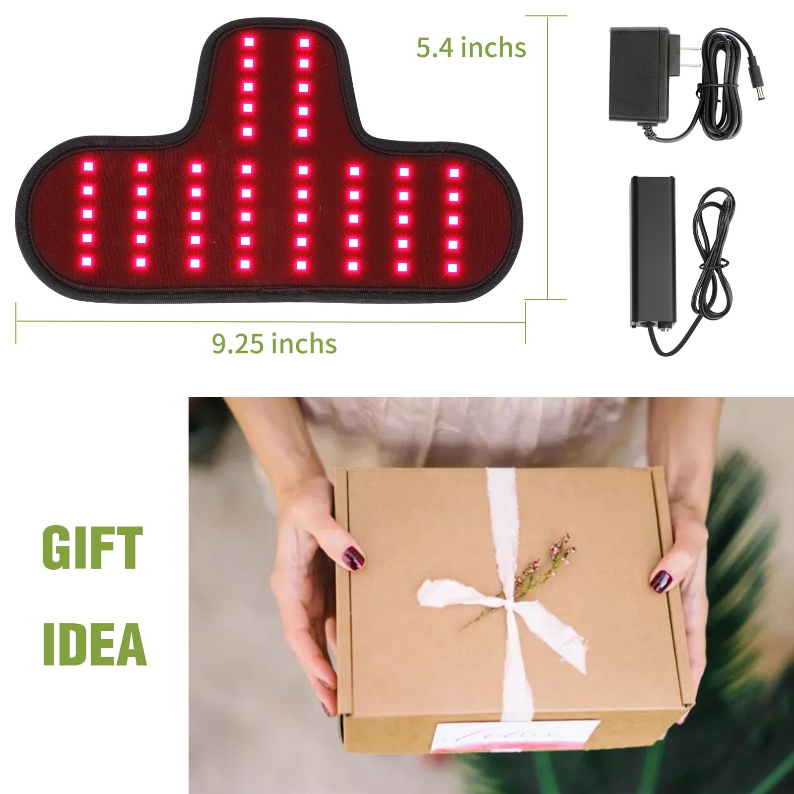 Rechargeable Red Light Therapy Neck Shoulder, Infrared Light Therapy for Body Pain Relief, Portable Red Light - AB Mystery