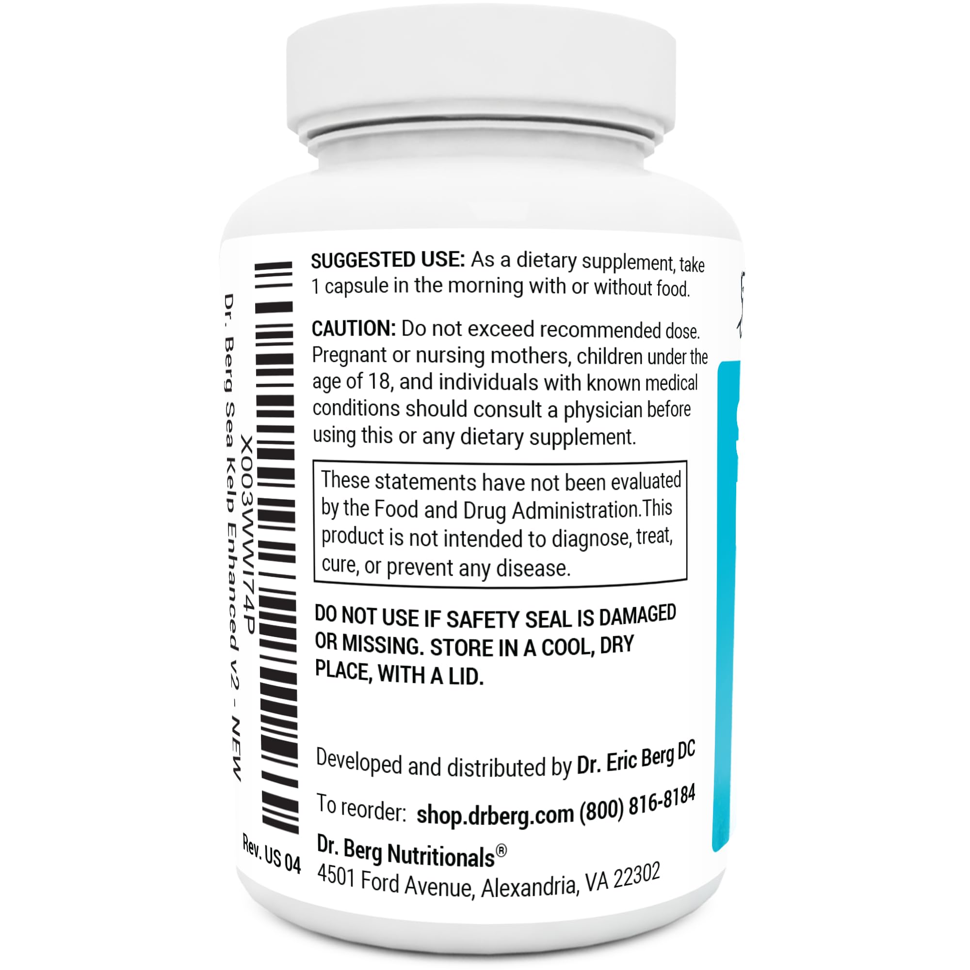 Dr. Berg's Sea Kelp Enhanced - Pure Healthy Thyroid Support Natural Antioxidants - AB Mystery