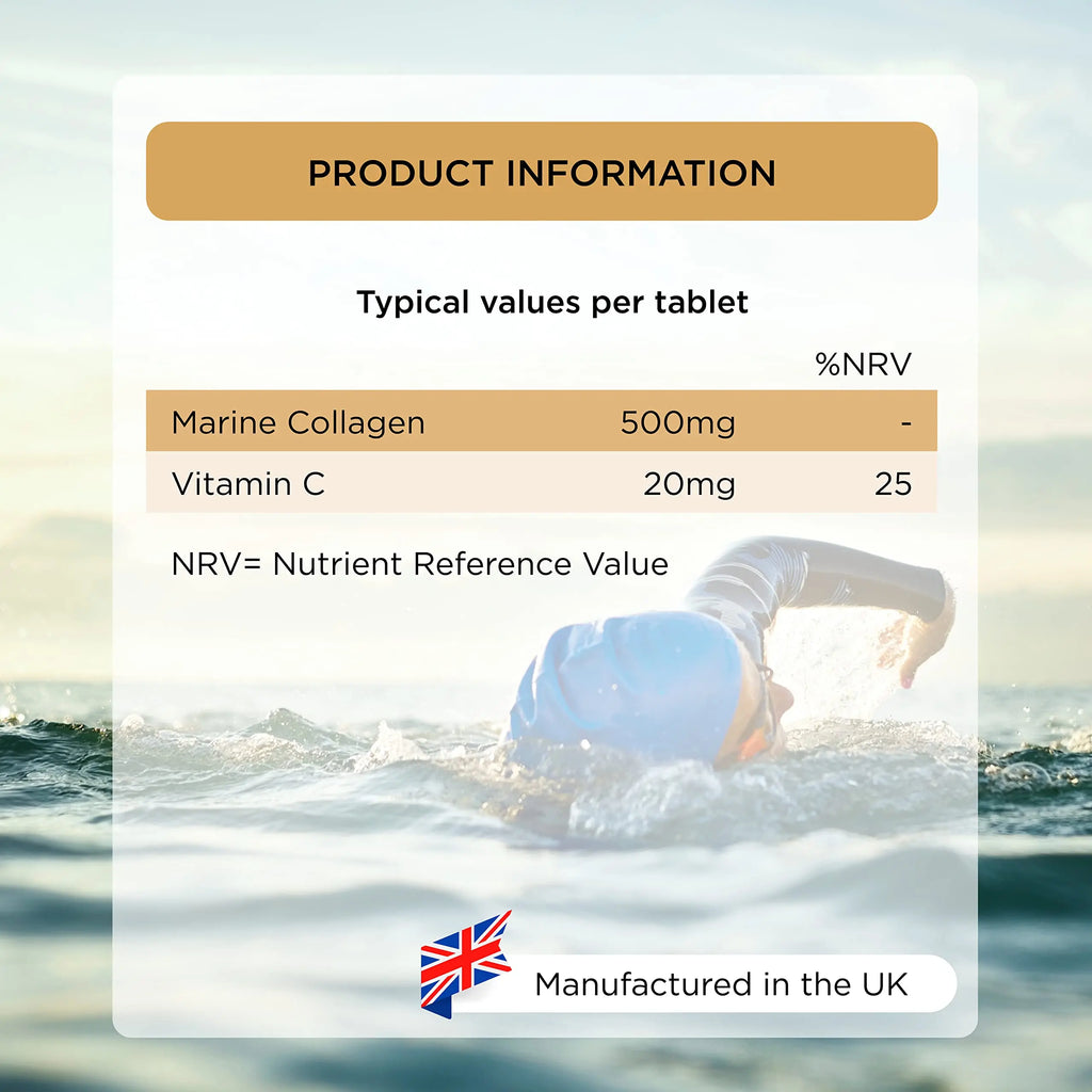 Healthspan Marine Collagen 500mg (120 Tablets) | Hydrolysed Type I Marine Collagen healthspan