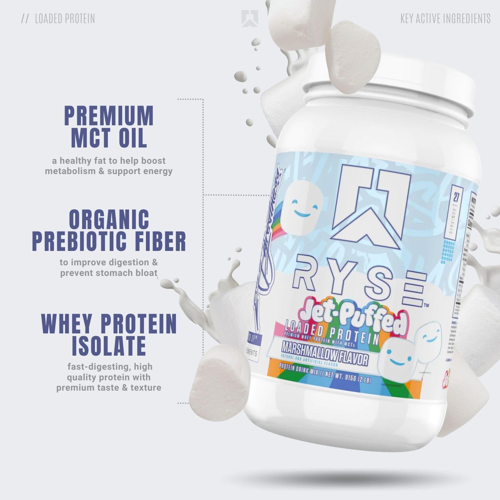 RYSE Up Supplements Loaded Protein Powder | 25g Whey Protein Isolate & Concentrate - AB Mystery