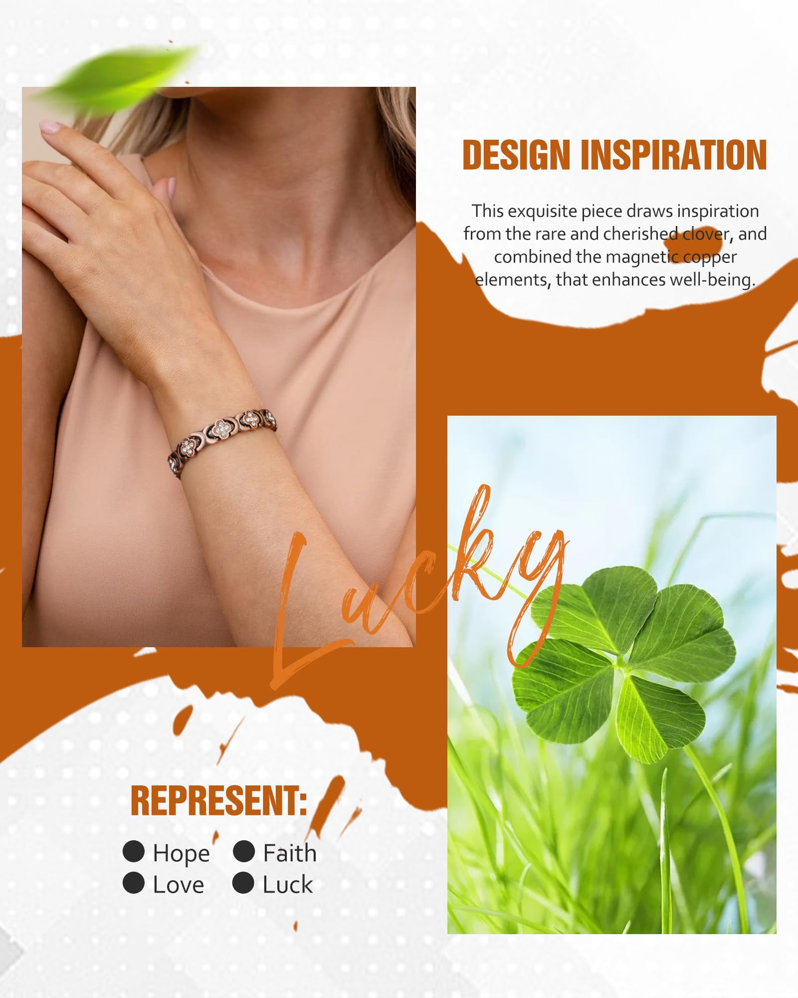 Jecanori Women's Pure Copper Bracelet, Ultra Strength Magnetic Copper Bracelets for Women - AB Mystery