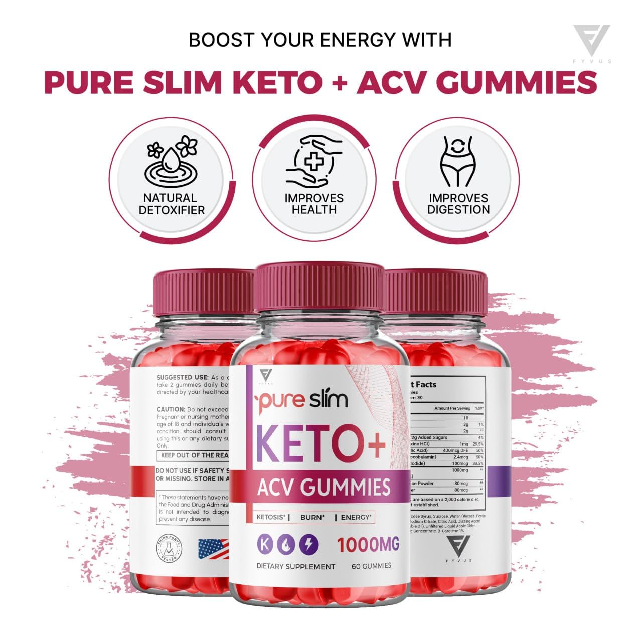 (2 Pack) Pure Slim Keto ACV Gummies, Pure Slim Keto ACV Gummies Advanced Kelly Clarkson