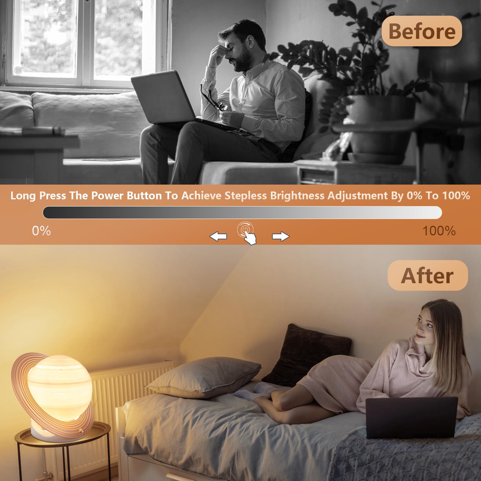 Doraubia Light Therapy Lamp,10000 Lux Sun Lamp with 3 Color Temperatures - AB Mystery