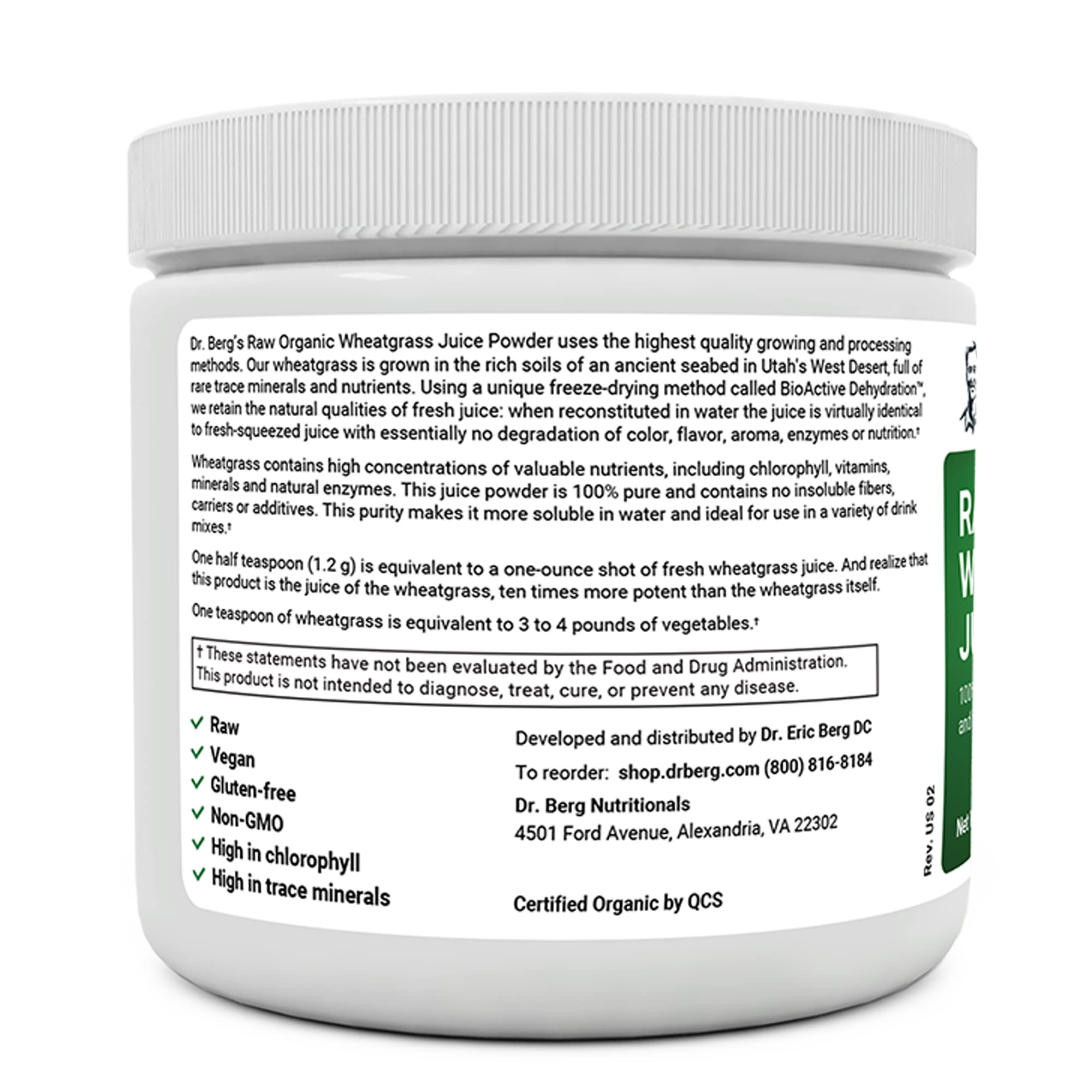Dr. Berg's Wheatgrass Superfood Powder - Raw Juice Organic Ultra-Concentrated Rich - AB Mystery
