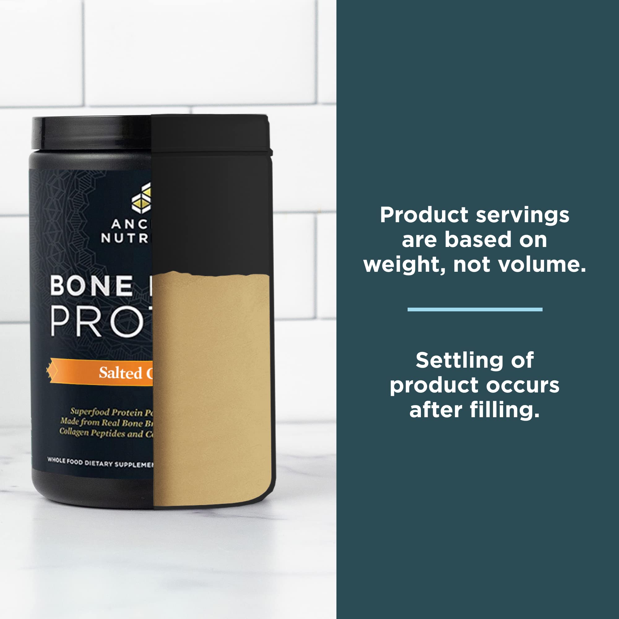 Ancient Nutrition Bone Broth Protein Powder, Salted Caramel, 19g Protein per Serving - AB Mystery