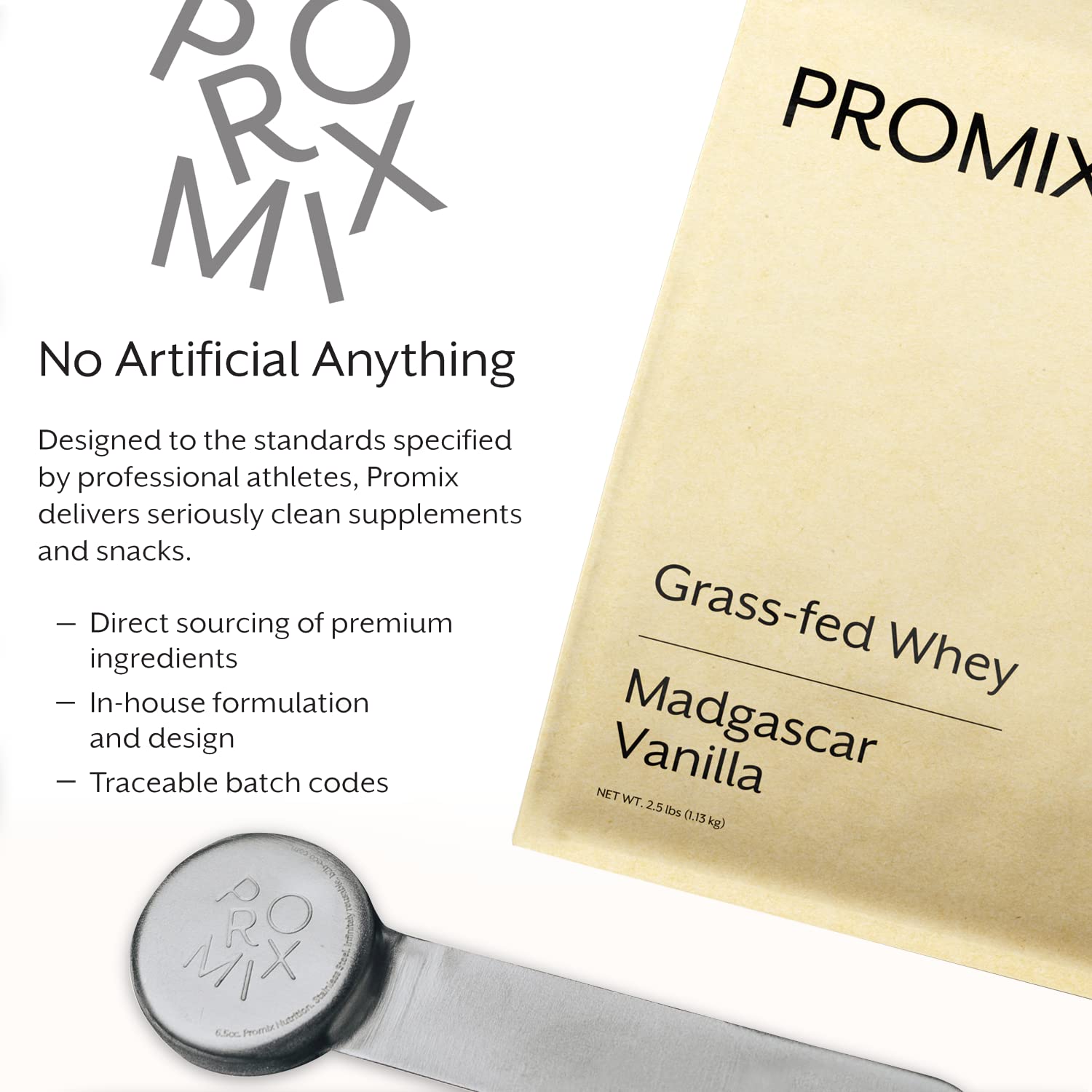 Promix Whey Protein Powder, Vanilla - 5lb Bulk - Grass-Fed & 100% All Natural - AB Mystery