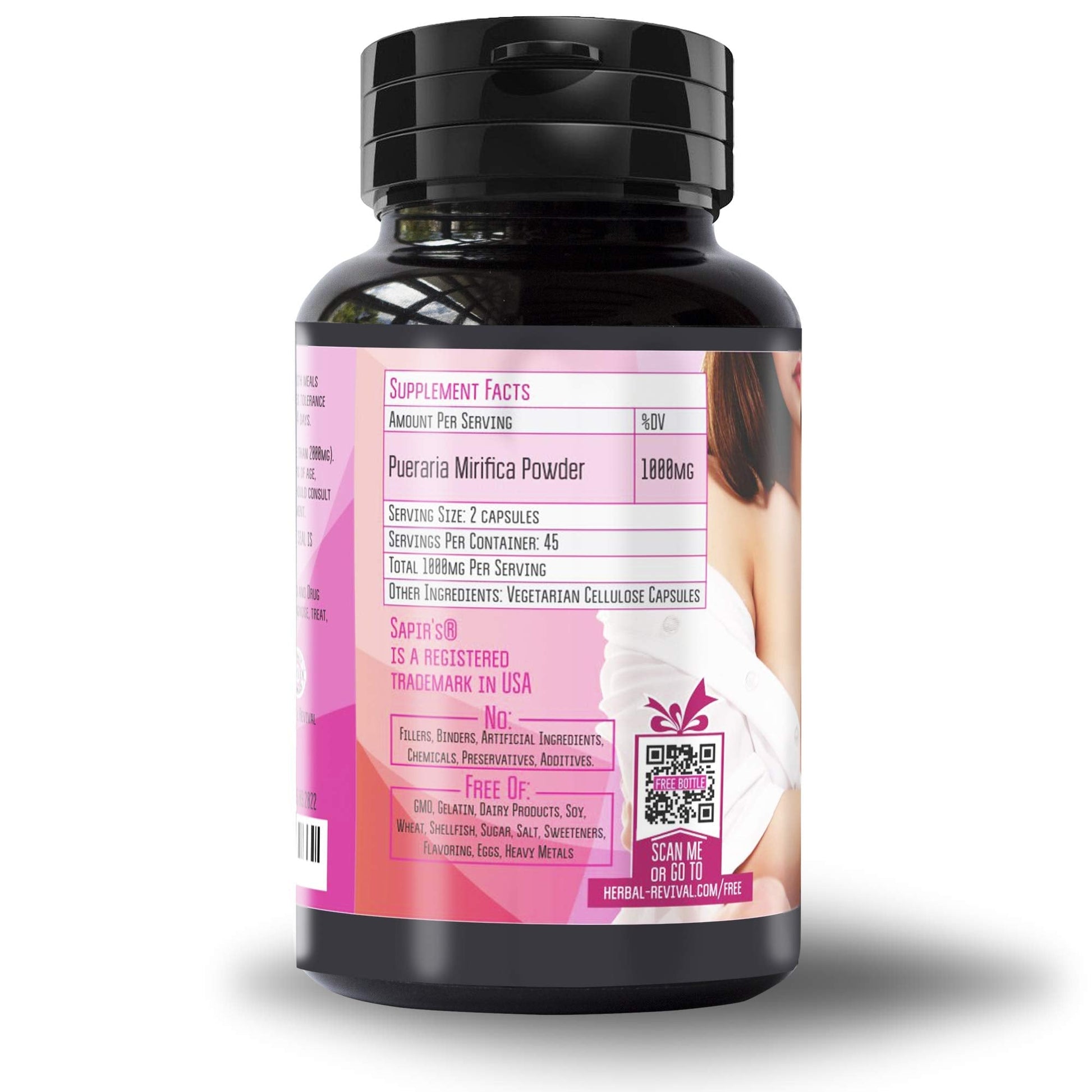 Pueraria Mirifica Capsules 2000mg Daily - Breast Enhancement Pills and Estrogen Supplement - AB Mystery