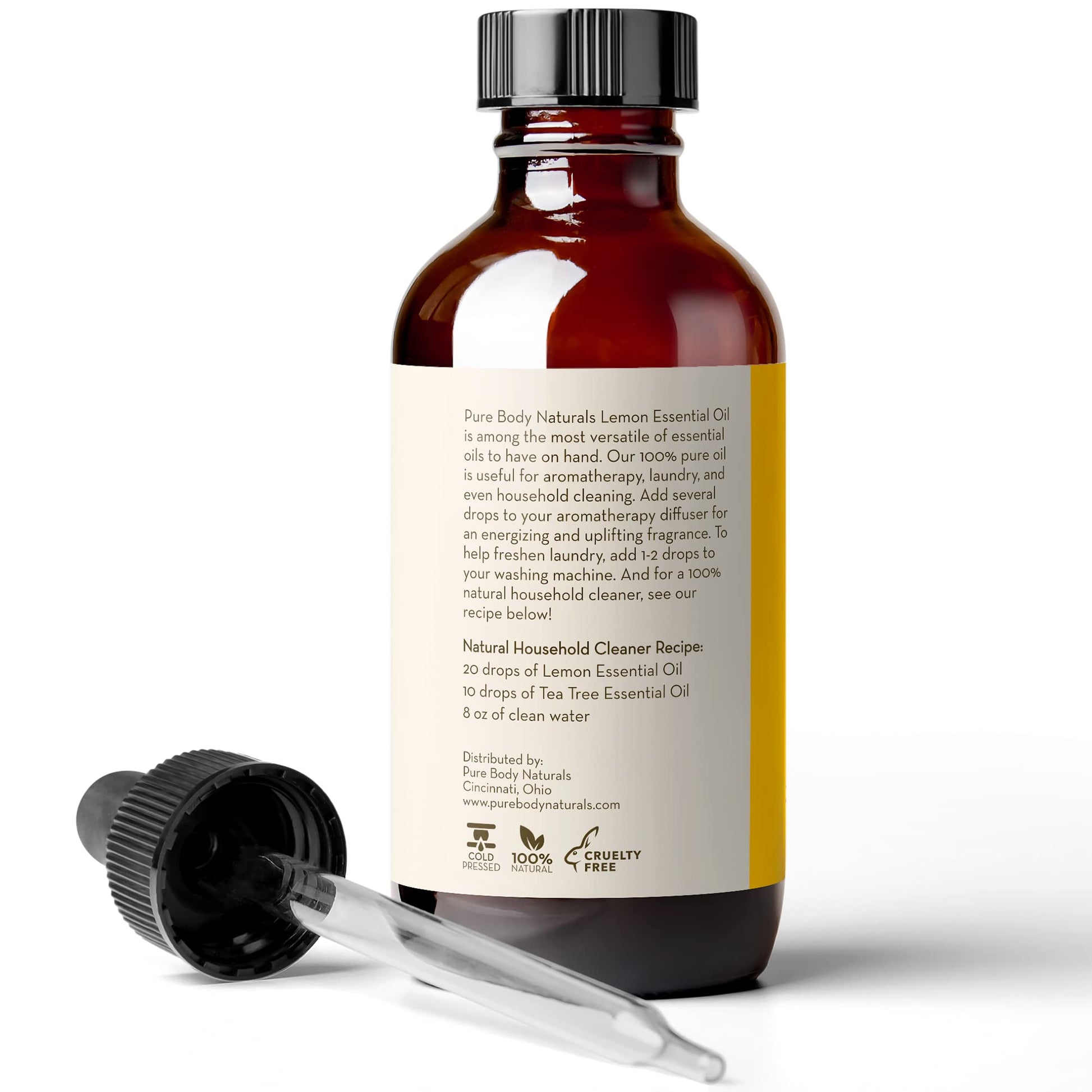 Lemon Essential Oil, 4 fl oz - 100% Pure & Undiluted Lemon Oil for Diffuser and DIY - Natural Deodorizer - AB Mystery