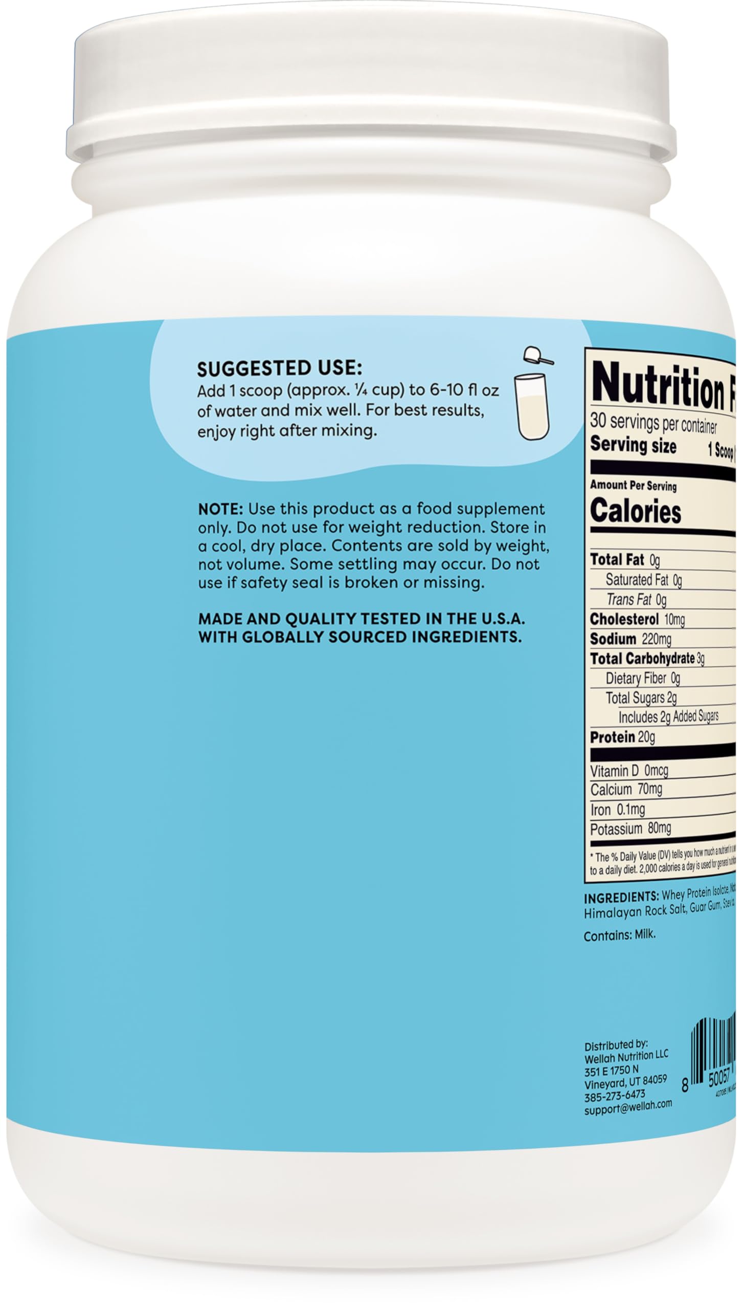 Wellah Your Whey (30 Servings, Vanilla) - Whey Protein Isolate Protein - AB Mystery