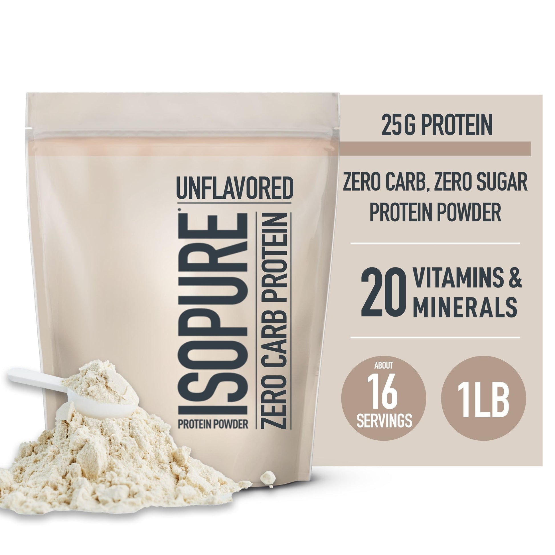 Isopure Unflavored Protein, Whey Isolate, 25g Protein, Zero Carb & Keto Friendly - AB Mystery
