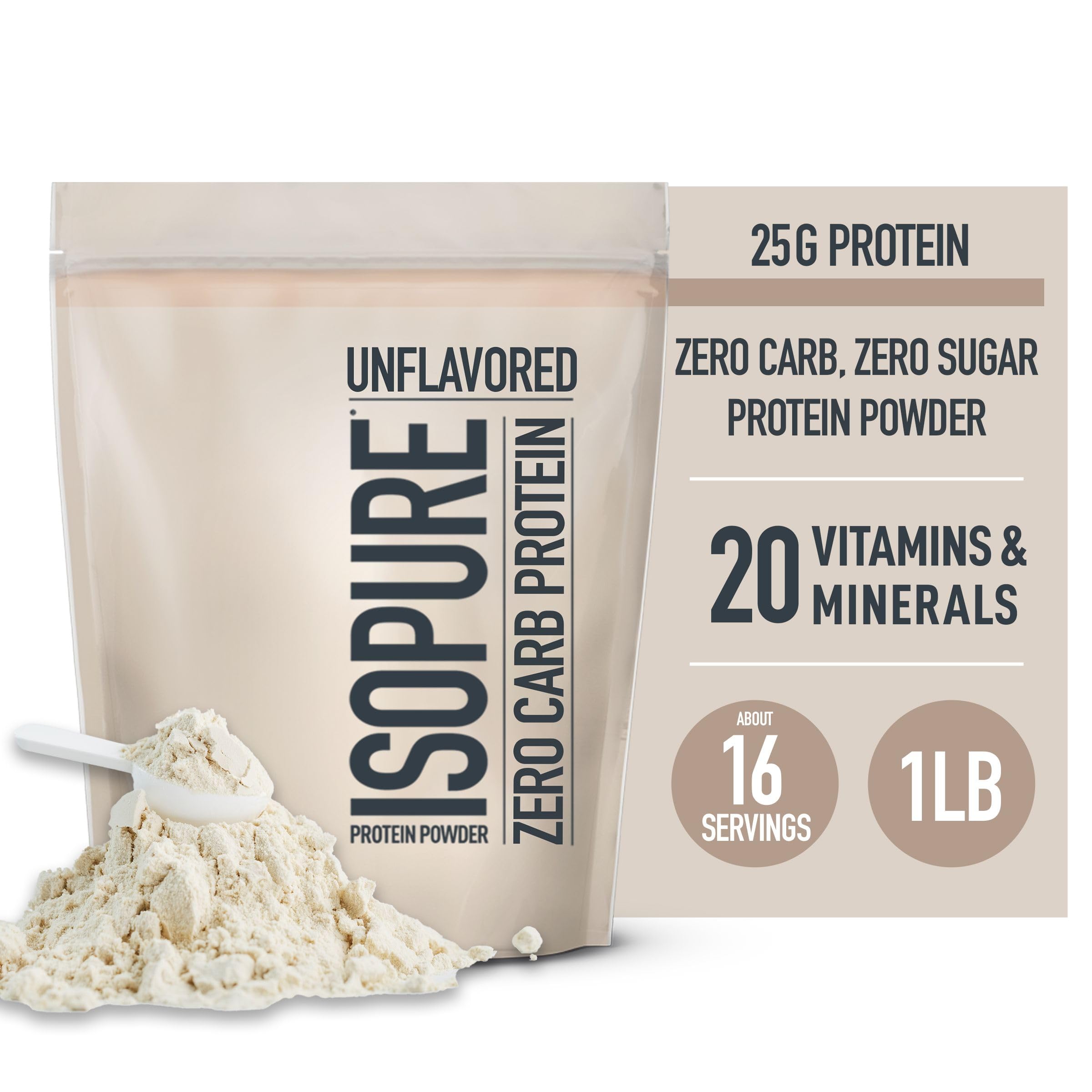 Isopure Unflavored Protein, Whey Isolate, 25g Protein, Zero Carb & Keto Friendly - AB Mystery