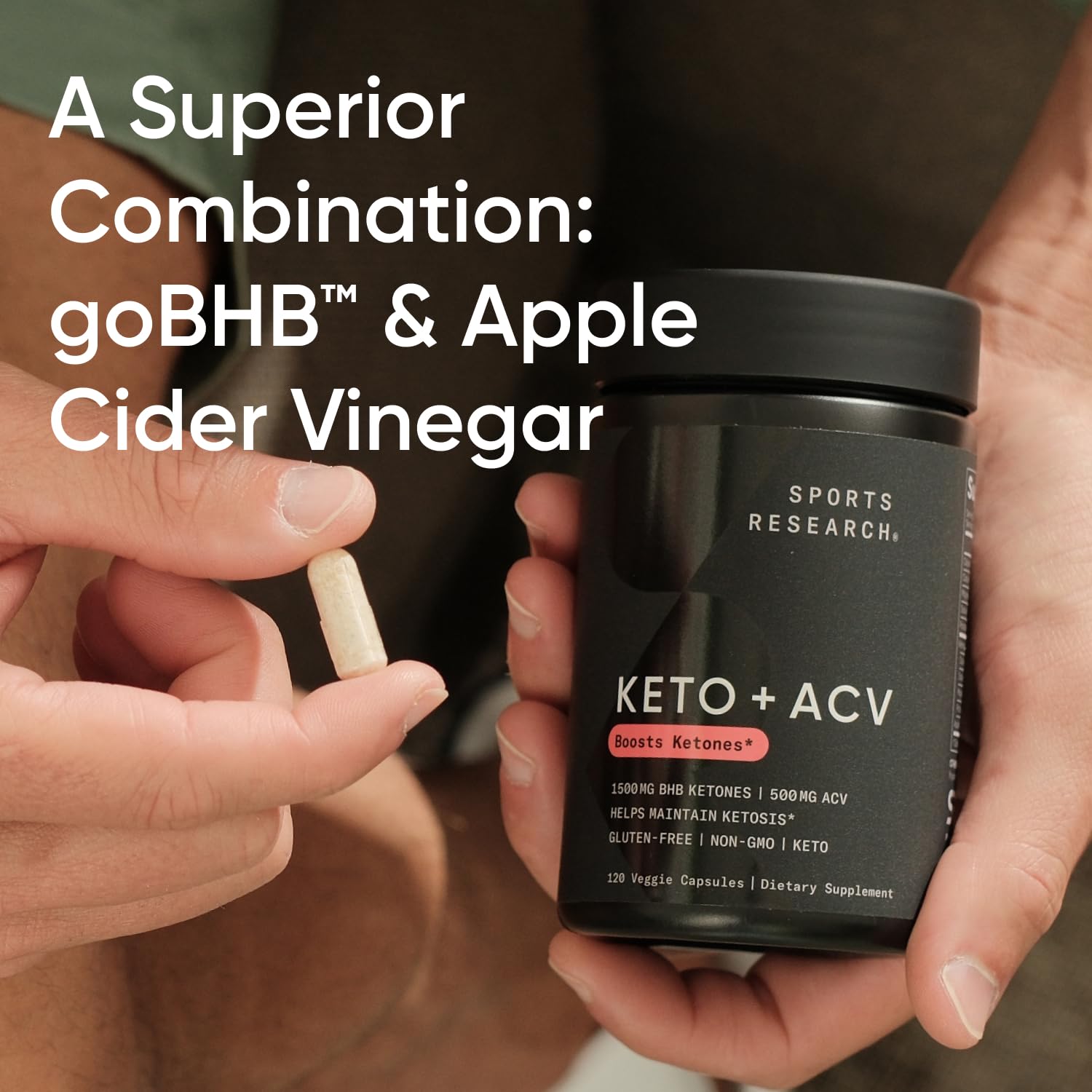 Sports Research® Keto ACV Capsules - Diet Kit System with 500mg of Apple Cider Vinegar - AB Mystery