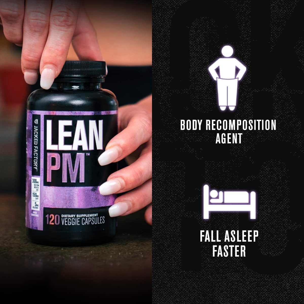Jacked Factory Lean PM Night Time Body Support and Sleep Aid Supplement - Sleep Sup - AB Mystery