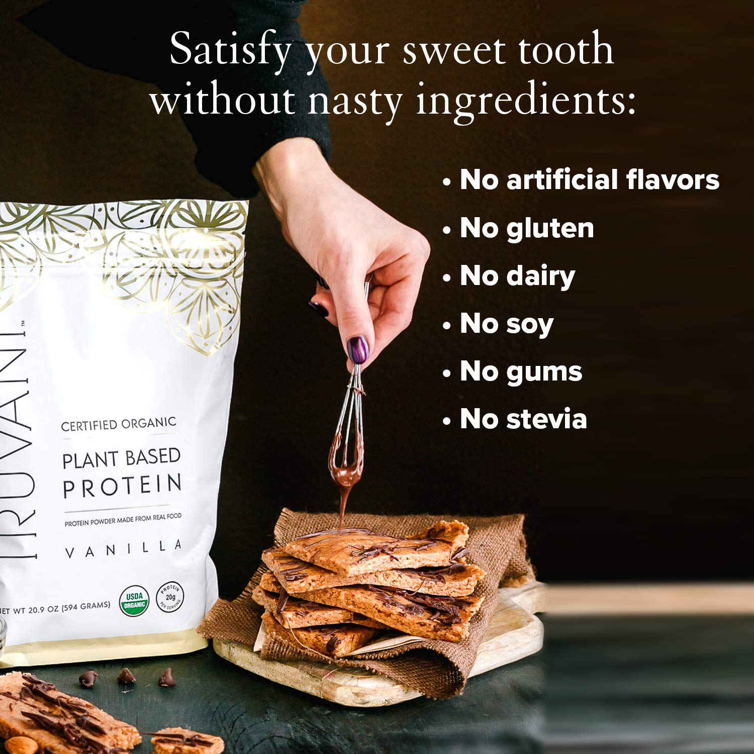 Truvani Organic Vegan Protein Powder, Organic Pea Protein Powder, Vegan, Non GMO - AB Mystery