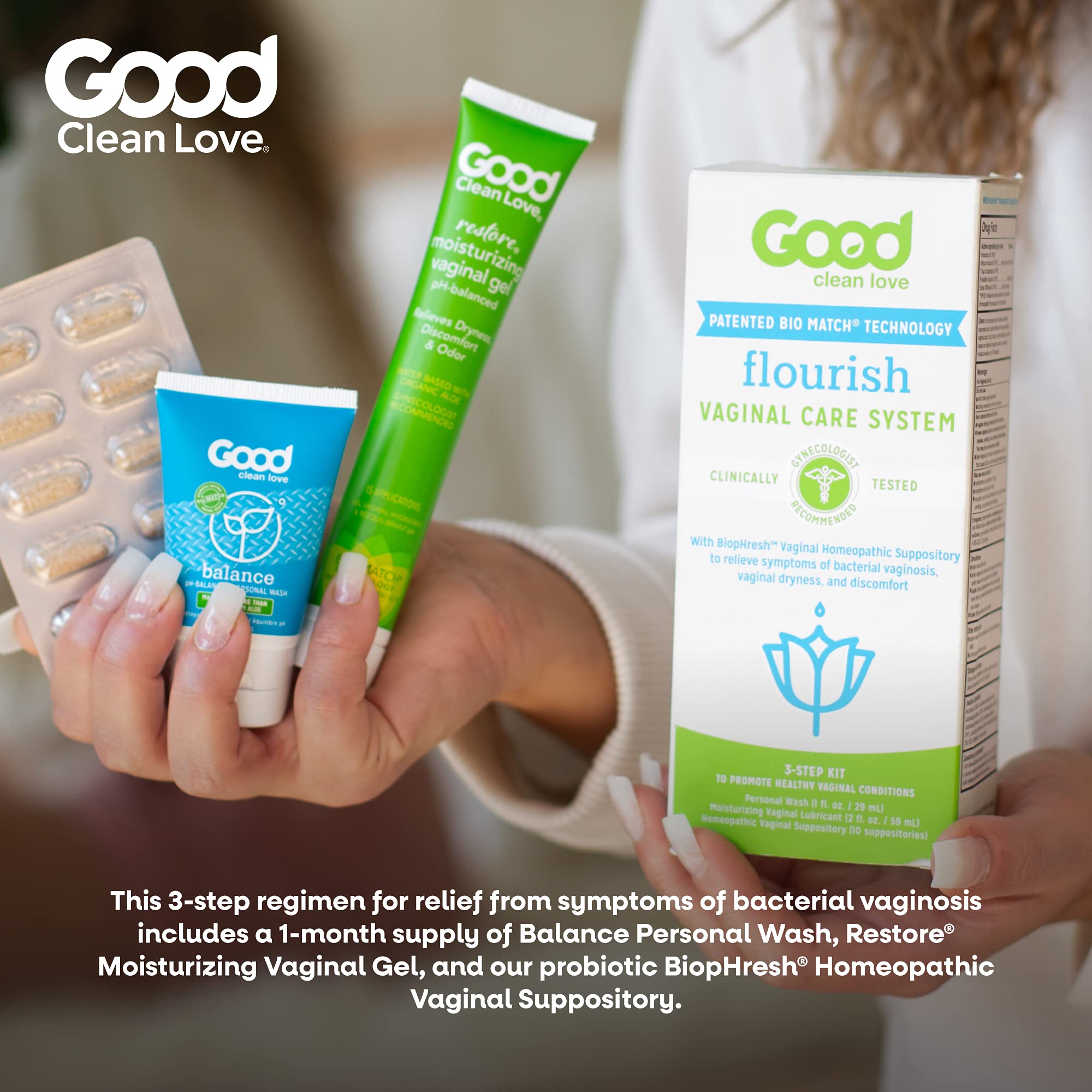 Good Clean Love Flourish Vaginal Care System, 30-Day Regimen, Relieves Itching & Irritation, Includes Personal - AB Mystery