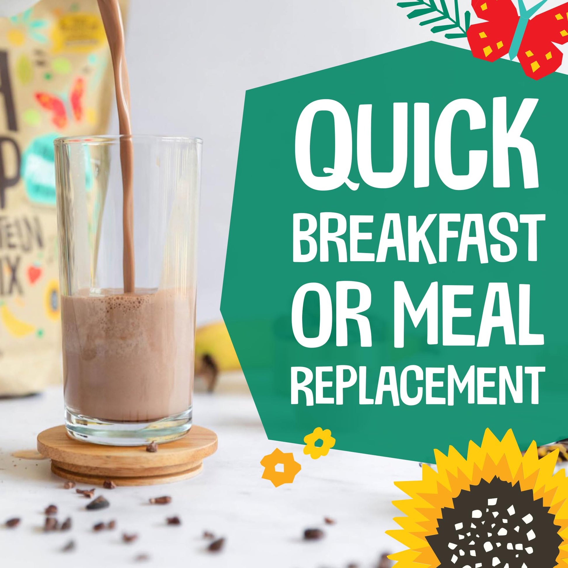 EarthChimp Organic Vegan Protein Powder - with Probiotics - Non GMO, Dairy Free - AB Mystery