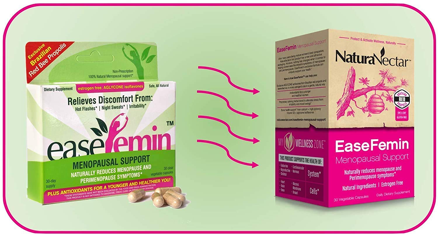 NaturaNectar EaseFemin Menopause Support for Hot Flashes, Night Sweats, and Irritability - AB Mystery