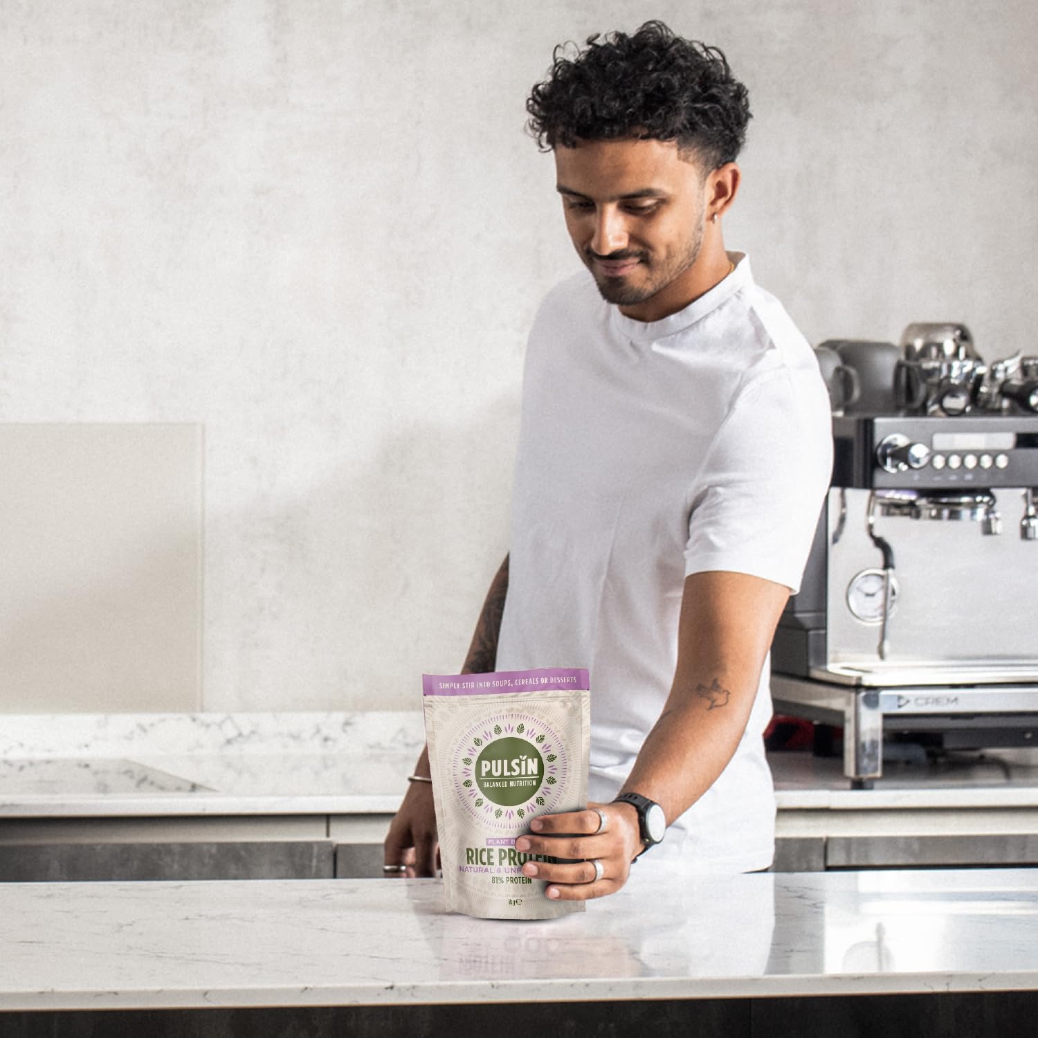 Pulsin - Natural & Unflavoured Vegan Rice Protein Powder - 1kg - 8.1g Protein, 0.4g Carbs, 43 Kcal Per Serving Pulsin