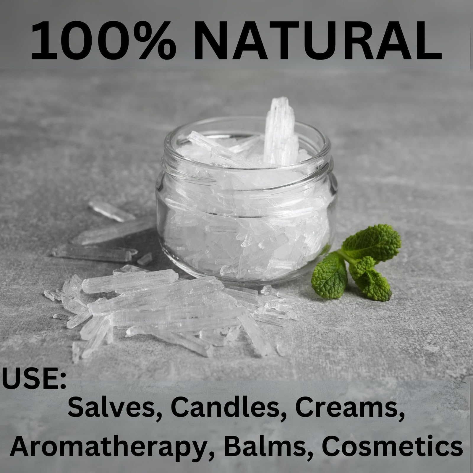ZAVBE 1LB Menthol Crystal Mentha Arvensis Pure Natural in Resealable Bag USP Food Grade - AB Mystery