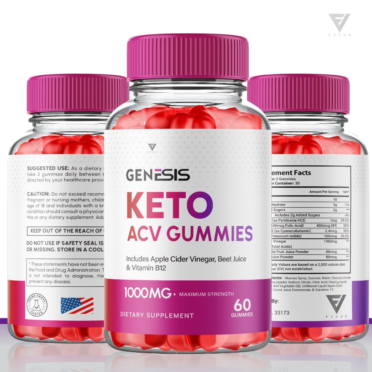 (2 Pack) Genesis Keto ACV Gummies, Genesis Keto Diet Supplement - Genesis Keto Gummies