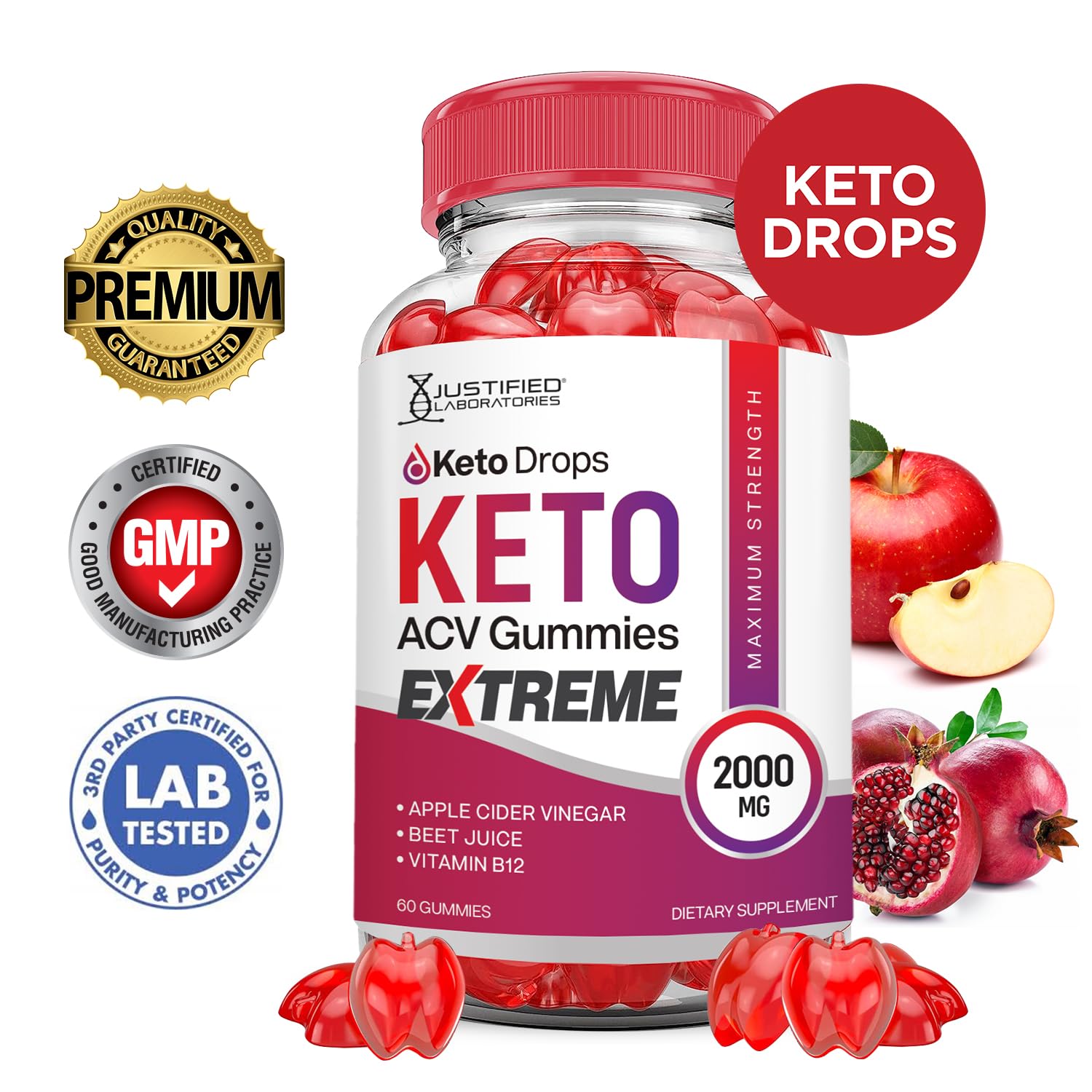 (2 Pack) Keto Drops Keto ACV Gummies Extreme 2000MG Keto Drops Keto Gummies