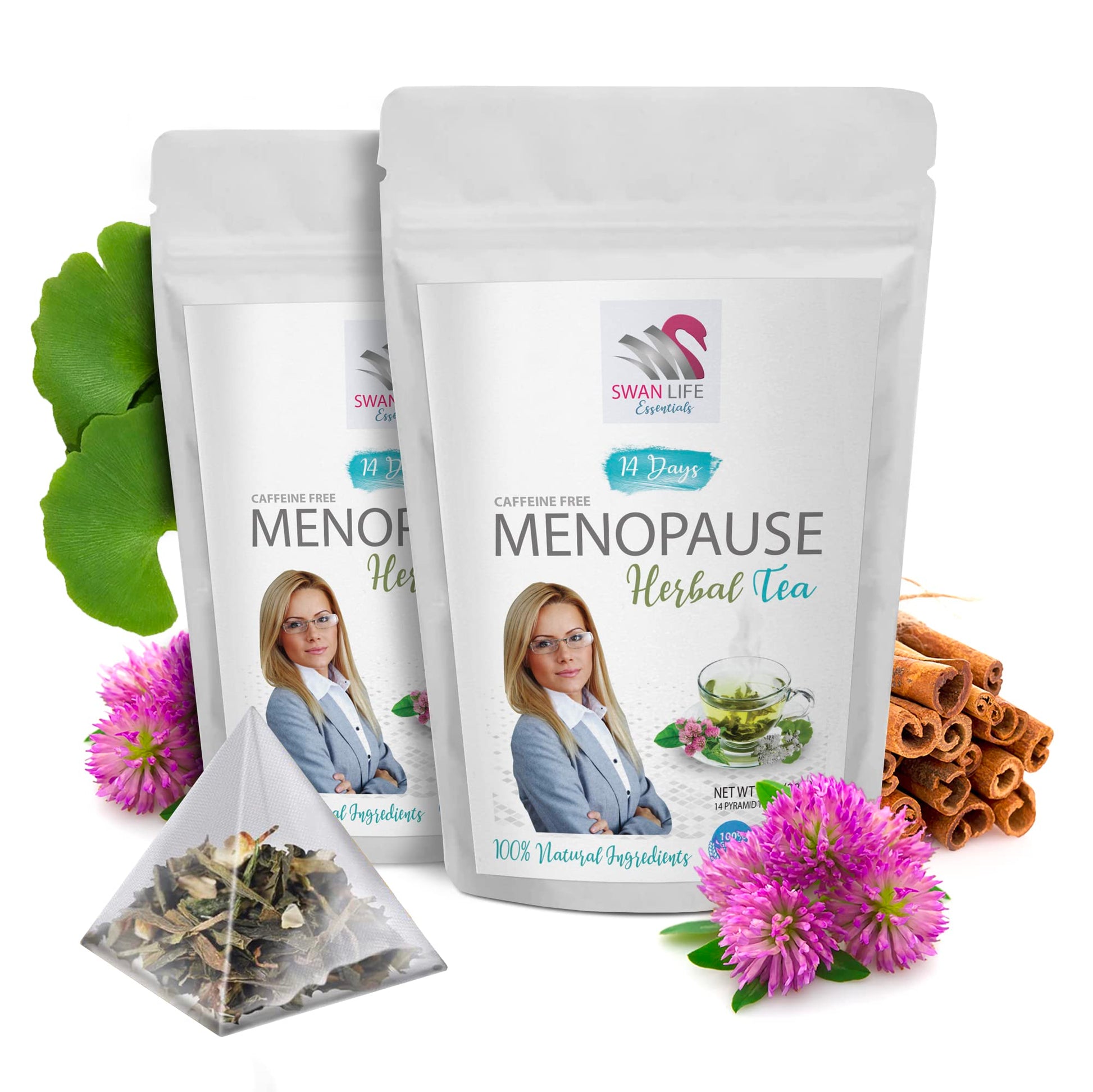 herbal tea for menopause - caffeine free - Hormonal Balance + Hot Flashes – 28 Days MENOPAUSE