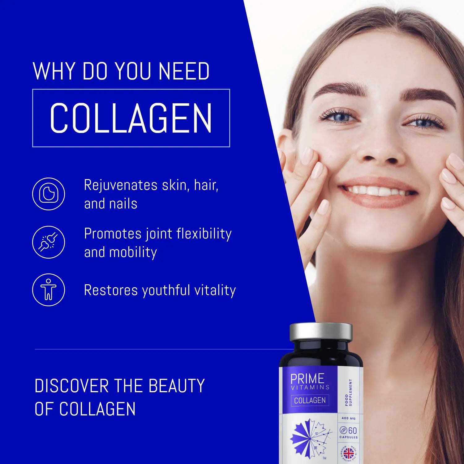 Marine Collagen 400mg | Hydrolysed Collagen Supplements for Women & Men - AB Mystery