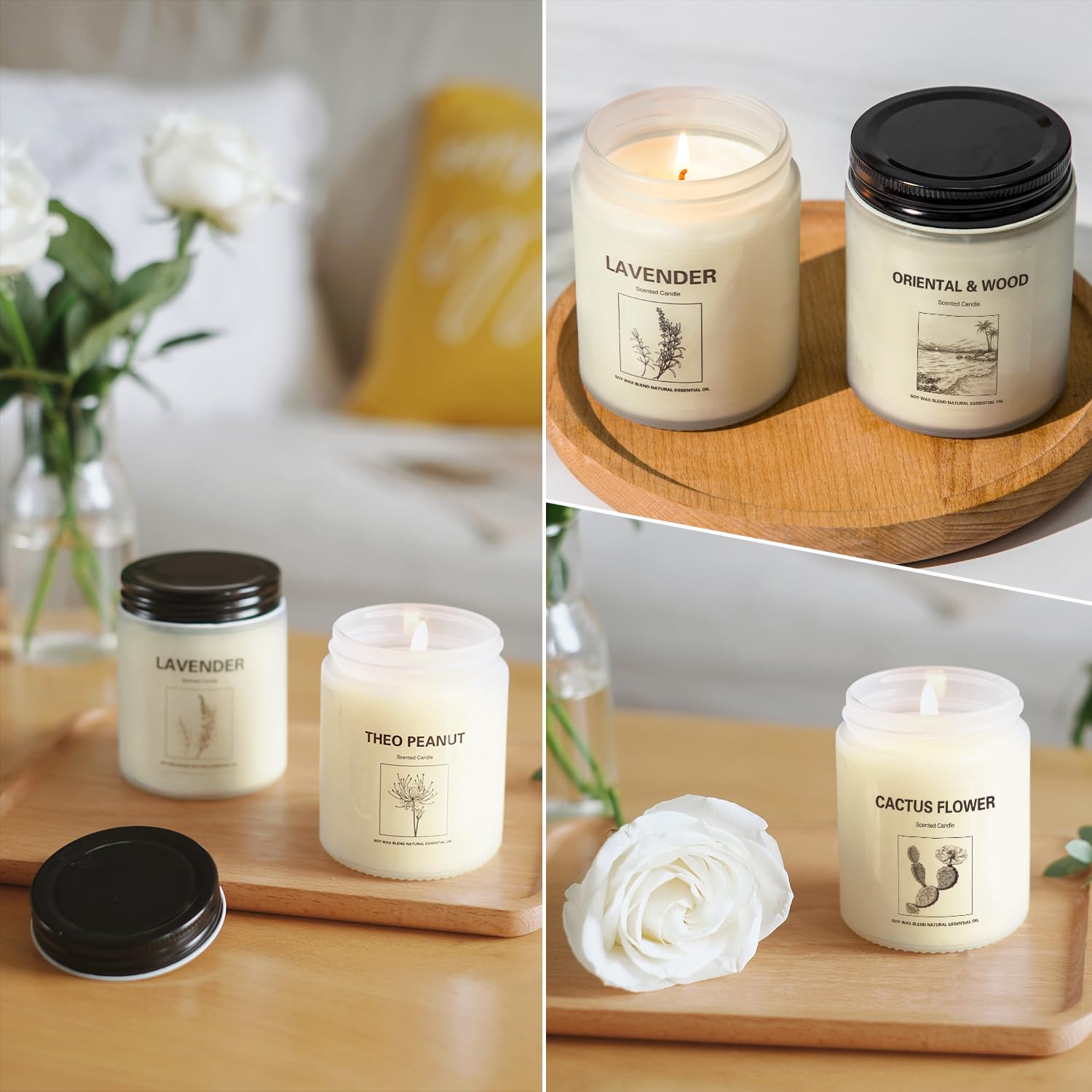 6 Pack Scented Candles, Aromatherapy Candles Gifts Set for Women, 42.6 oz 300 Hour Long Lasting - AB Mystery