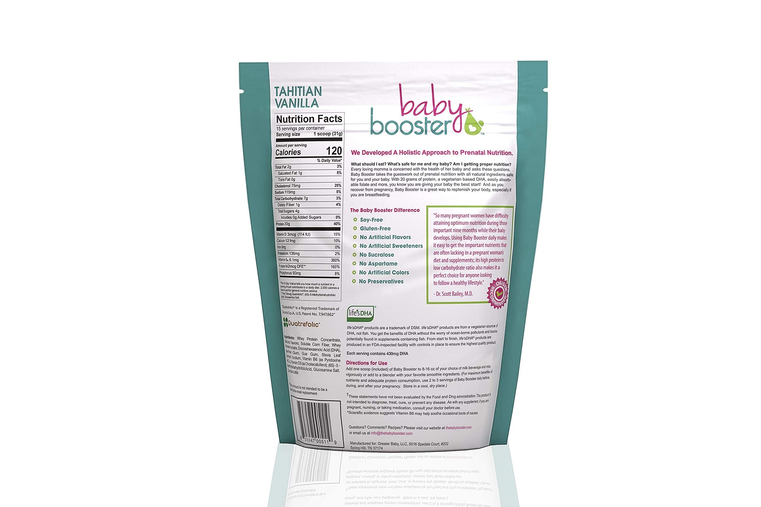 Baby Booster Prenatal Vitamin Supplement Shakes, Kona Mocha and Tahitian Vanilla Baby Booster