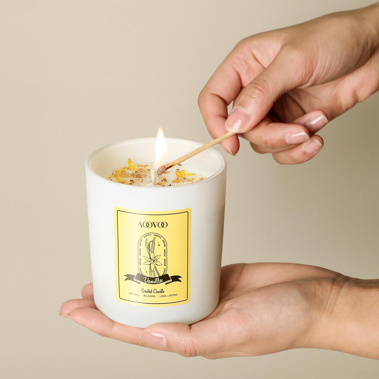 Vanilla Soy Candles Gift for Women - Aromatherapy Candle with Crystals Inside, 10oz Natural Soy Wax Candles - AB Mystery