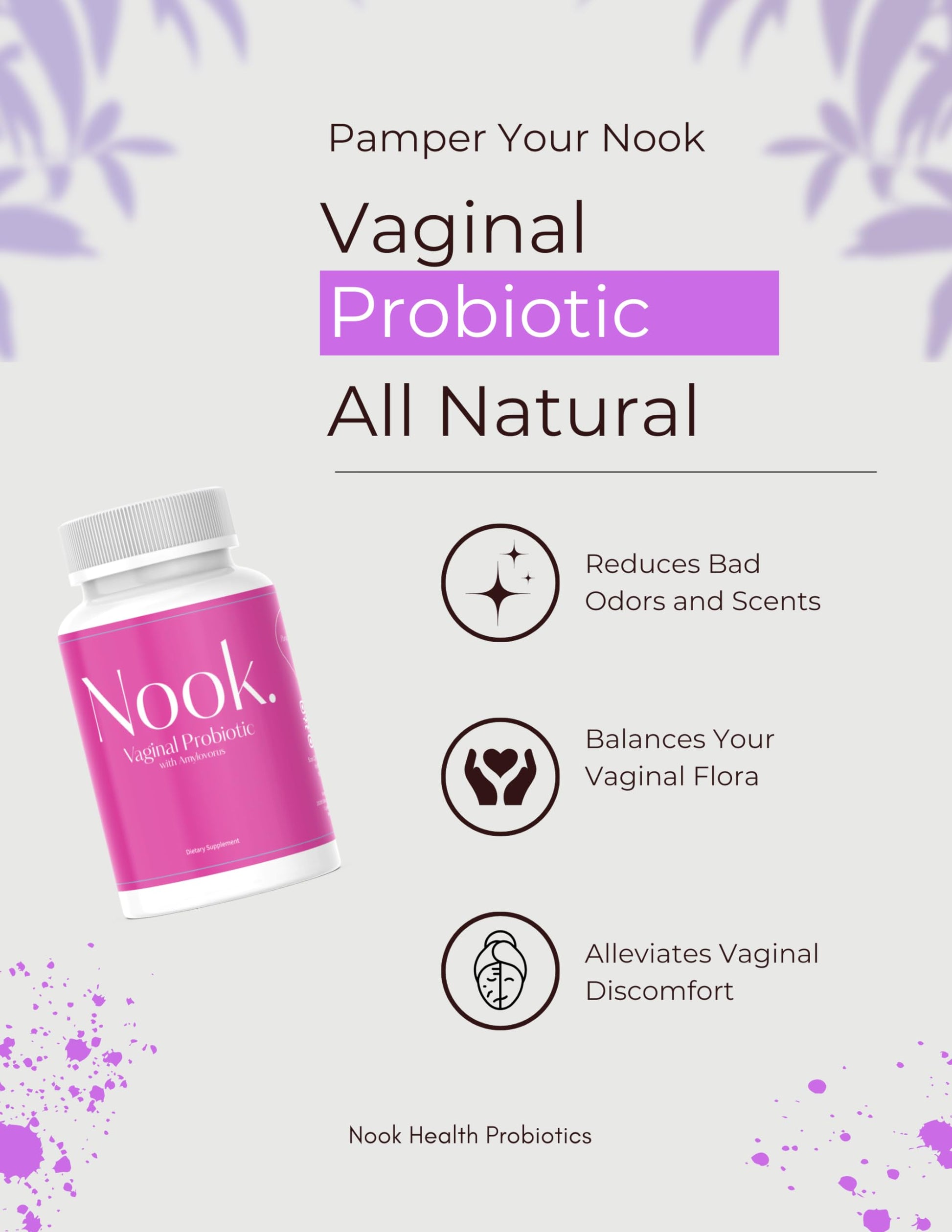 Nook Vaginal Probiotics for Women - pH Balance & Odor Control Feminine Health Supplements - AB Mystery