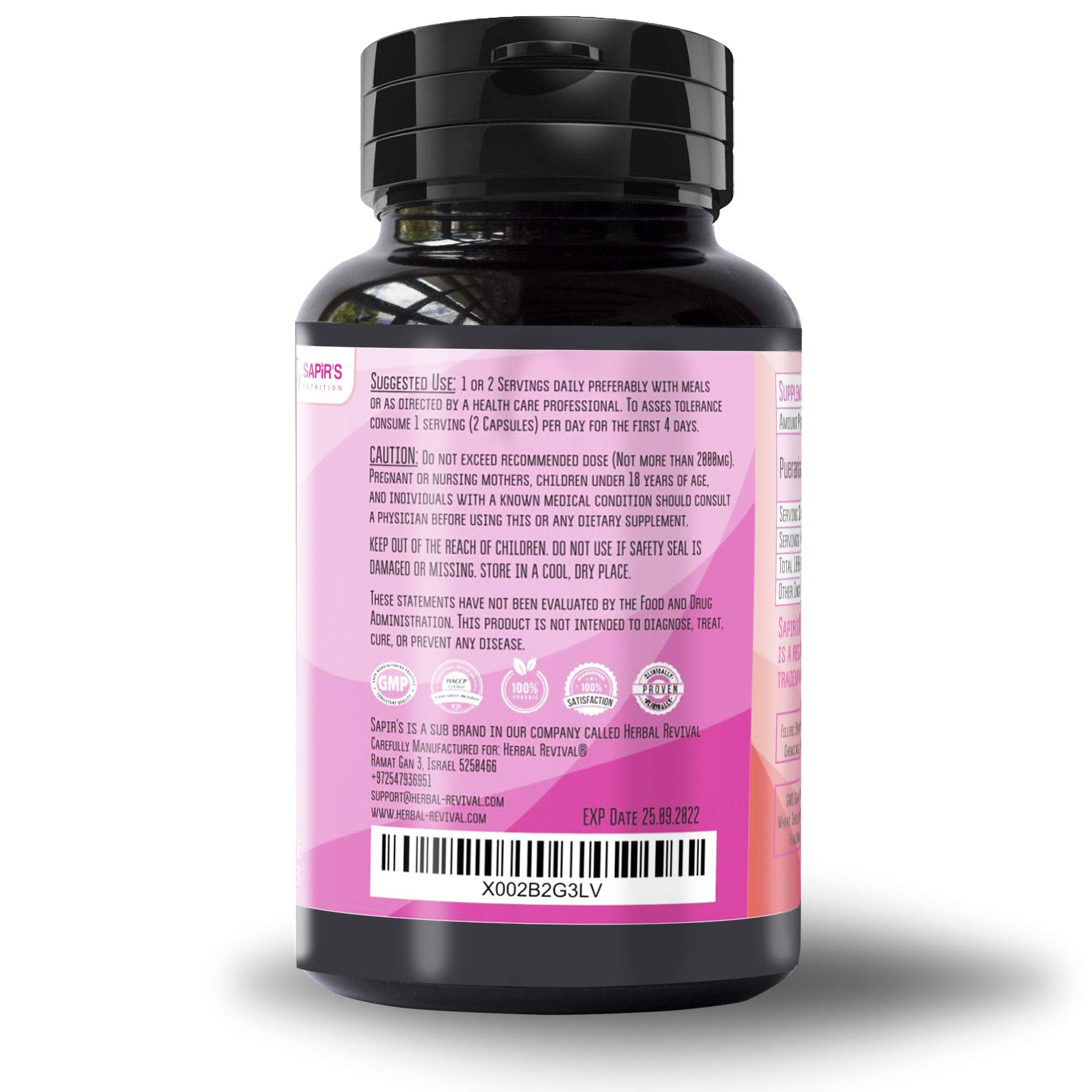 Pueraria Mirifica Capsules 2000mg Daily - Breast Enhancement Pills and Estrogen Supplement - AB Mystery