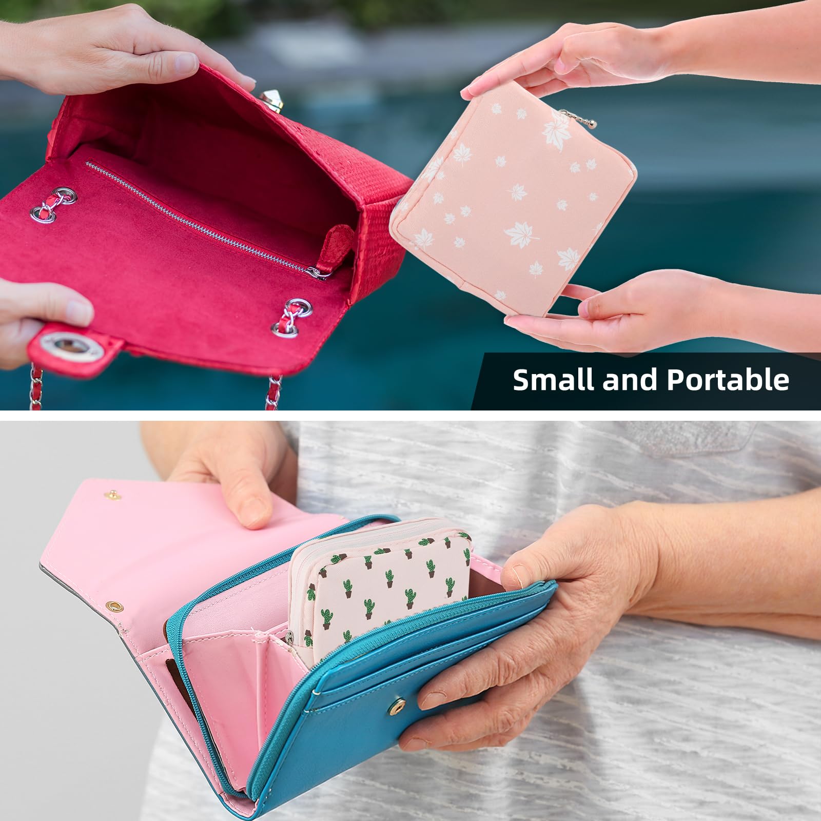 3Pcs Period Bag, Sanitary Pad Storage Bag Samll Period Pouch for Purse Cute Menstrual Period Bag - AB Mystery