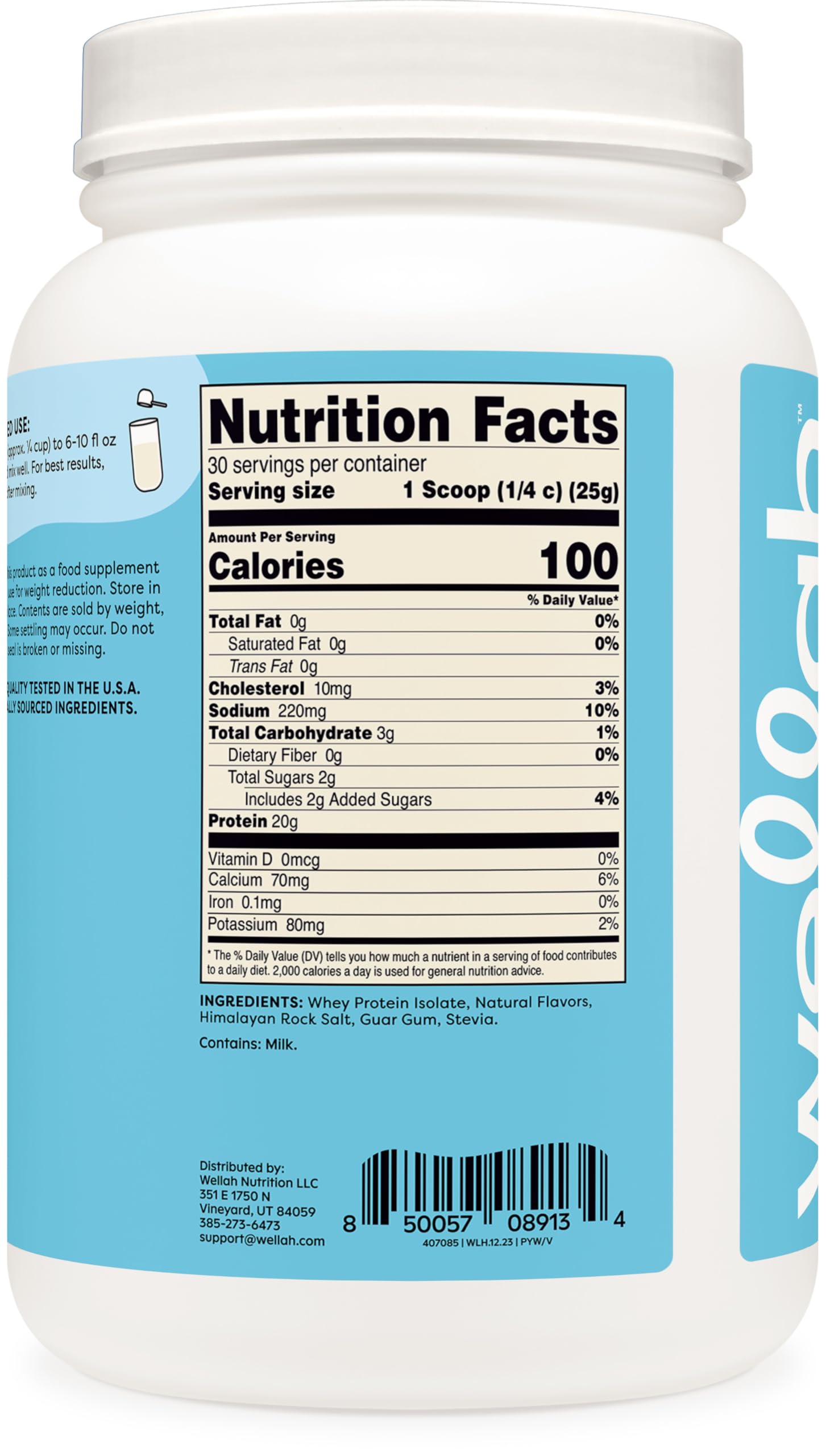 Wellah Your Whey (30 Servings, Vanilla) - Whey Protein Isolate Protein - AB Mystery