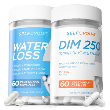 selfevolve Water Loss and DIM Supplement Bundle - Natural Water Pills for Reducing Water Retention